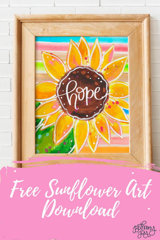 Colorful Sunflower Art / Video + a Freebie!