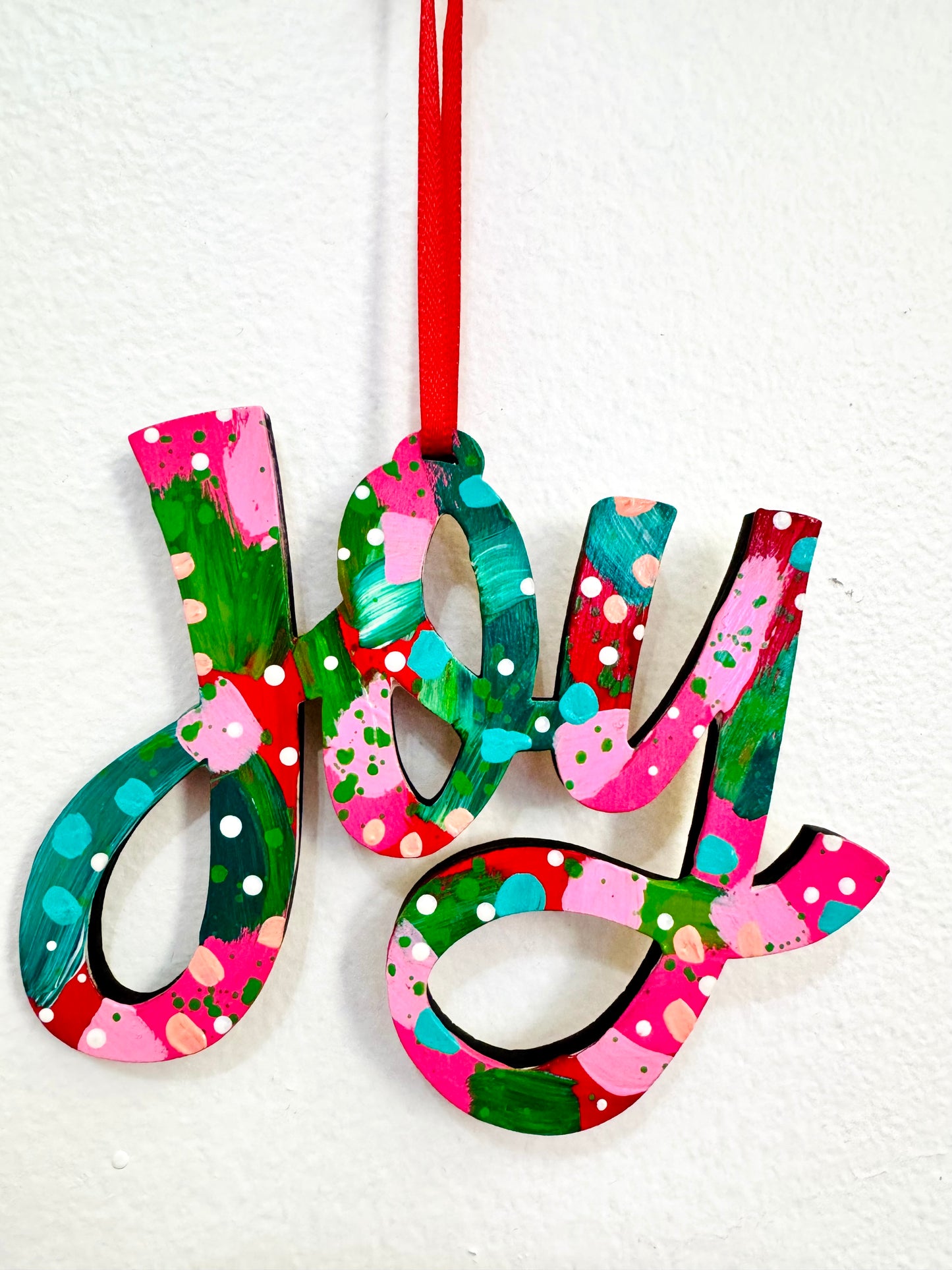 Hand Painted Joy Christmas Ornament 19