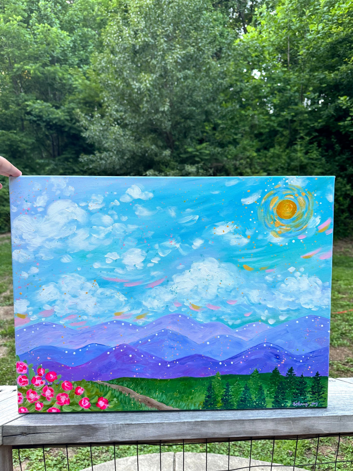 "Dancing Mountain Skies" Original Painting #23 of 52 Weeks of Colorful Joy 2026