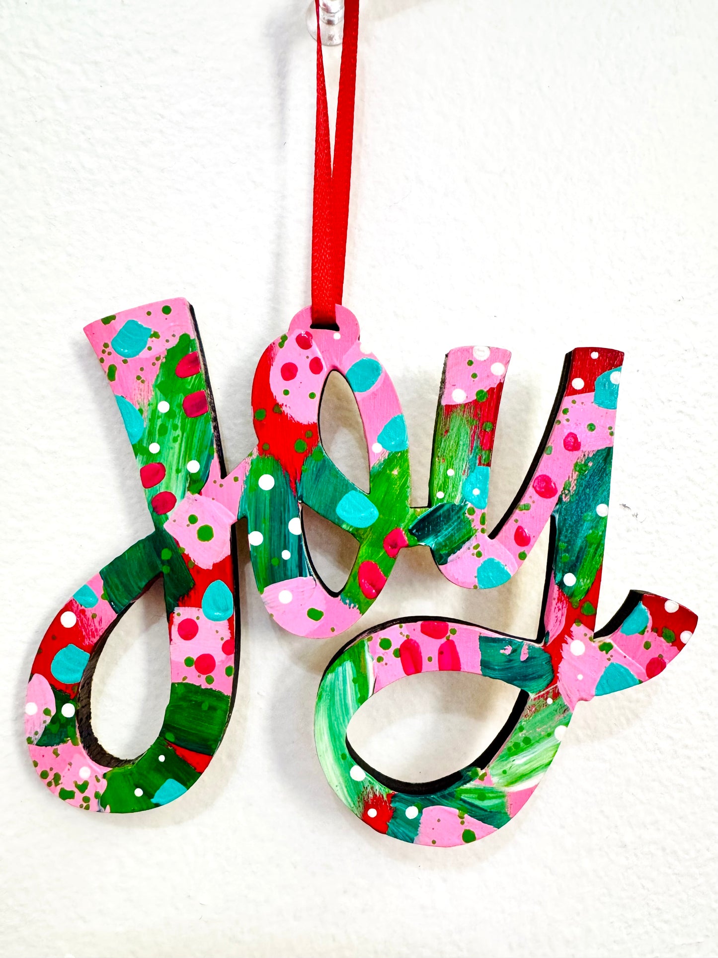 Hand Painted Joy Christmas Ornament 15