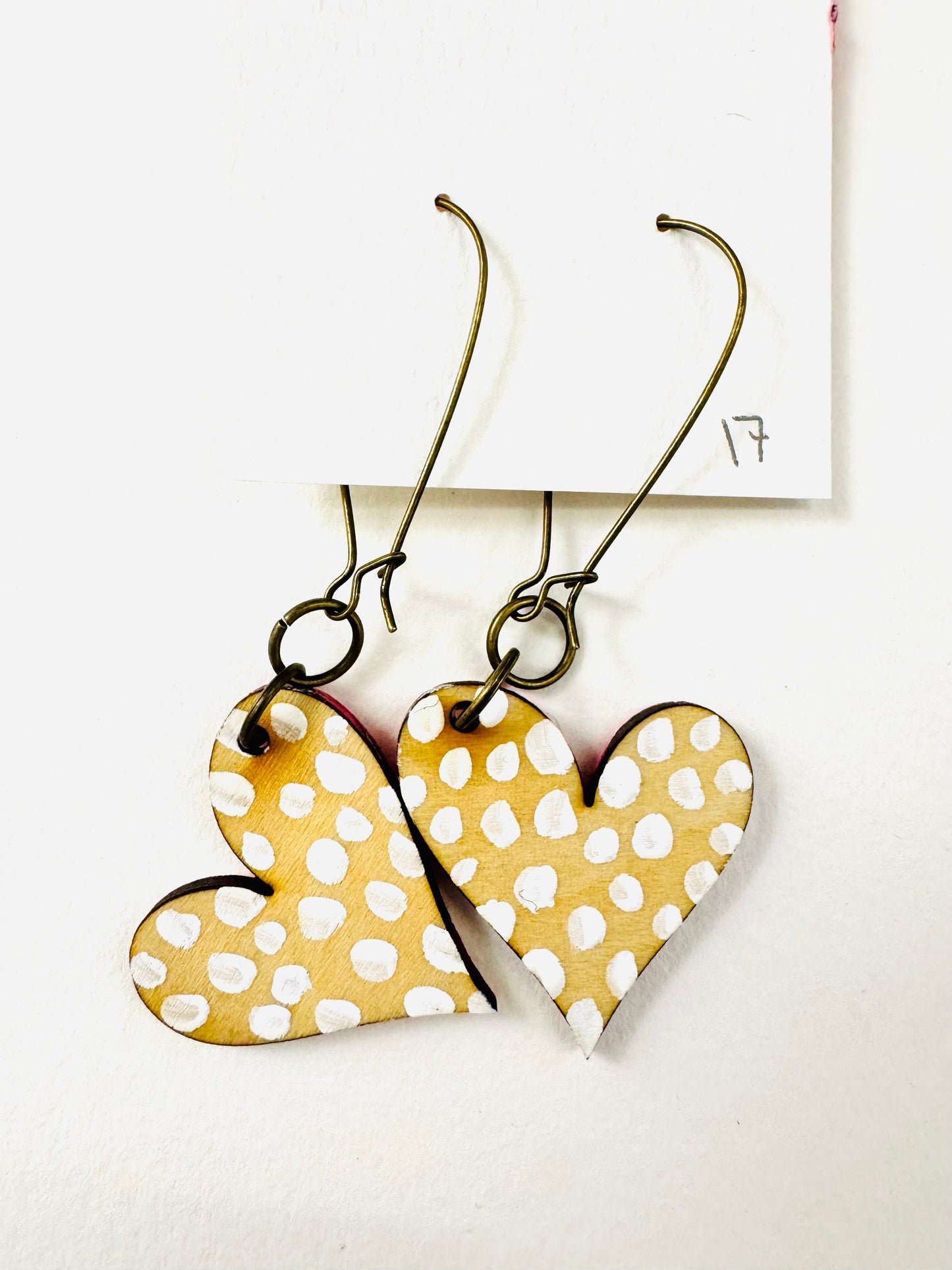 Colorful, Hand Painted, Valentine Heart Shaped Earrings 17