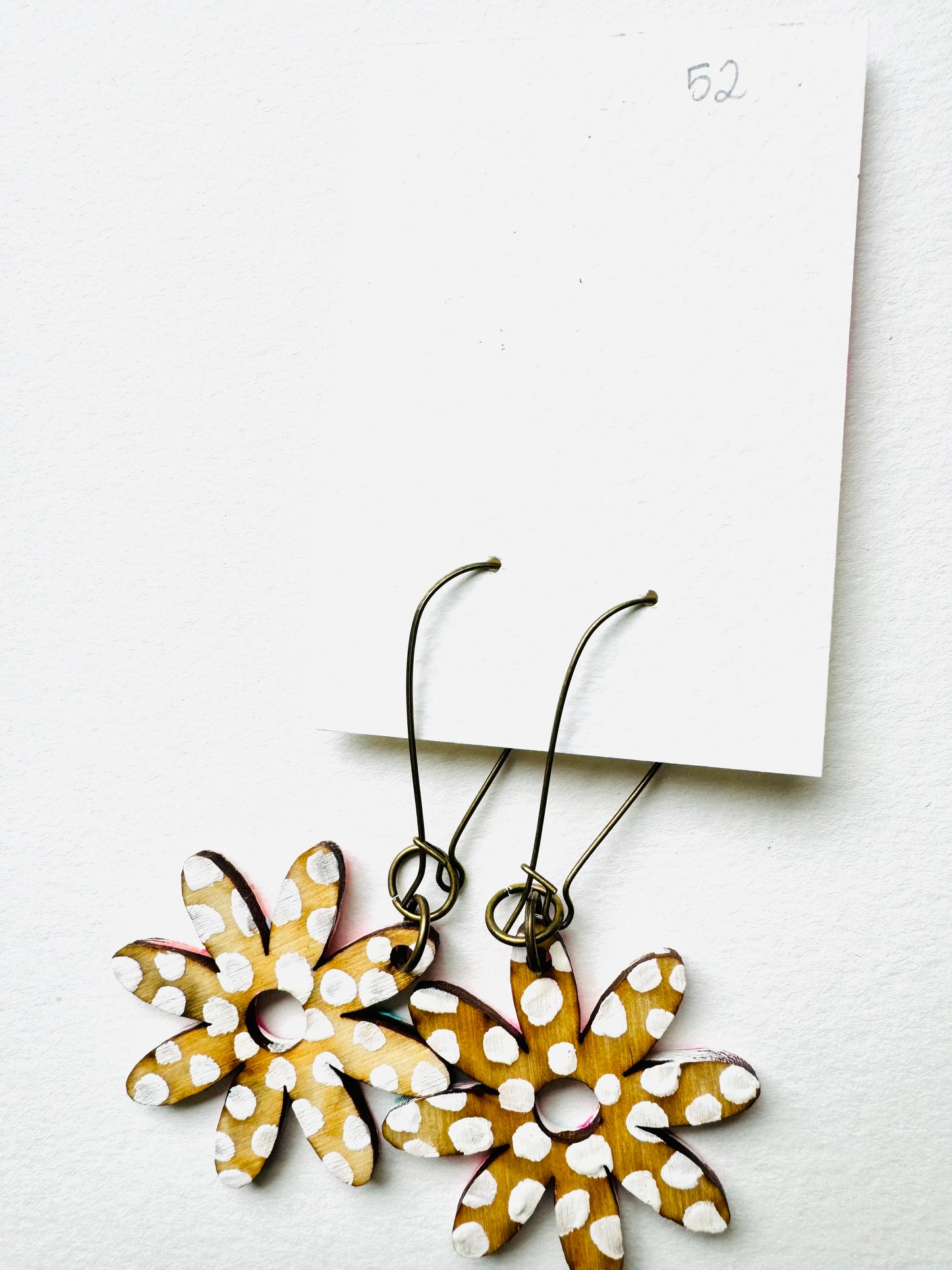 Colorful, Hand Painted Flower Earrings 52