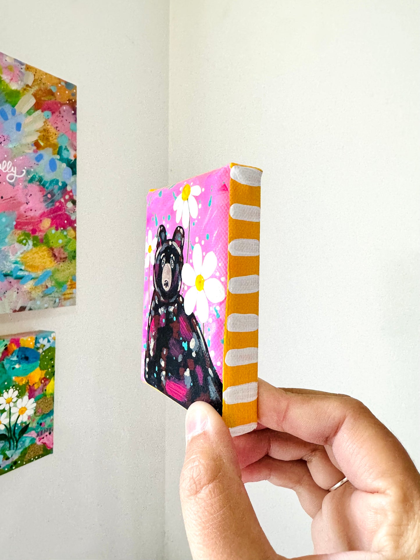 Black Bear Floral Mini Canvas 3