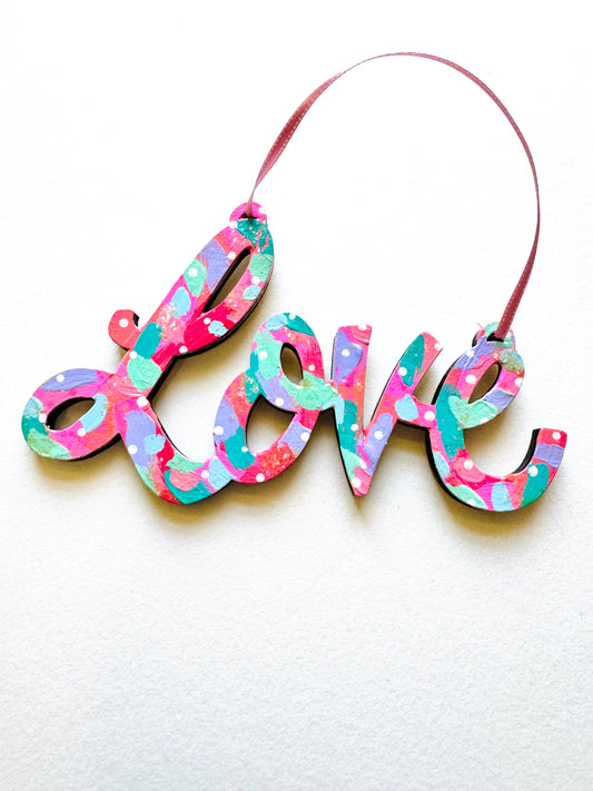 Hand Painted Wooden Love Wall Hanging/Ornament 22