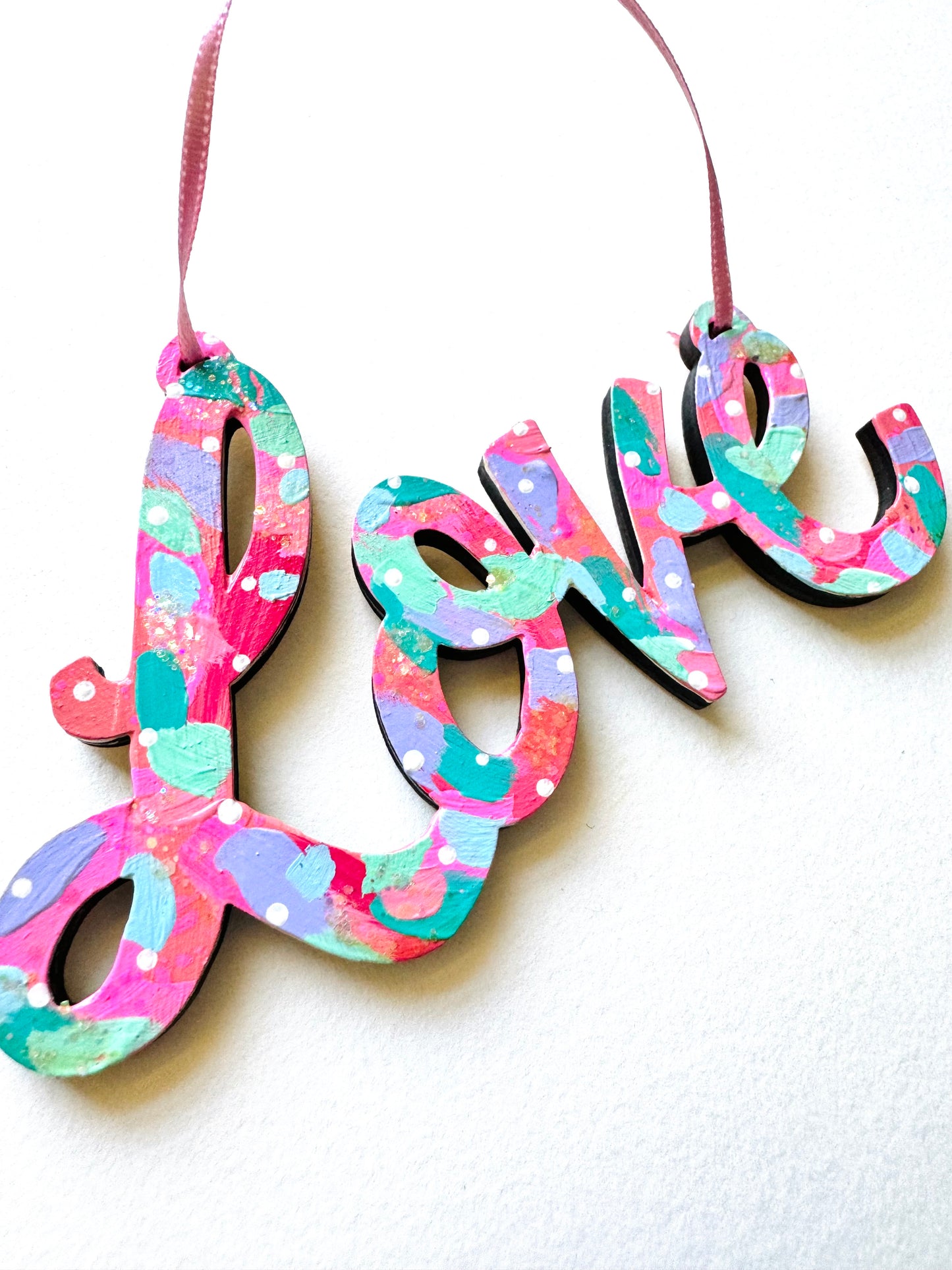Hand Painted Wooden Love Wall Hanging/Ornament 22