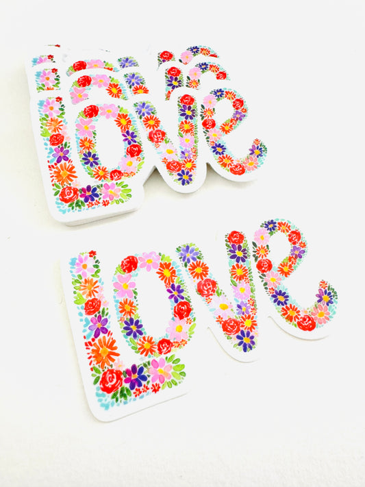 Love Floral Lettering Vinyl Sticker February 2024 Sticker of the Month