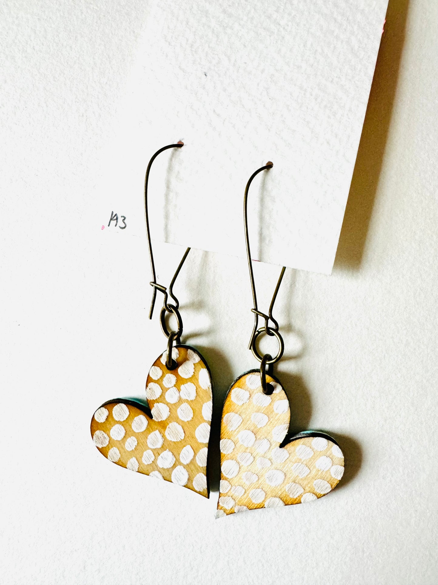Colorful, Hand Painted, Heart Shaped Earrings 193