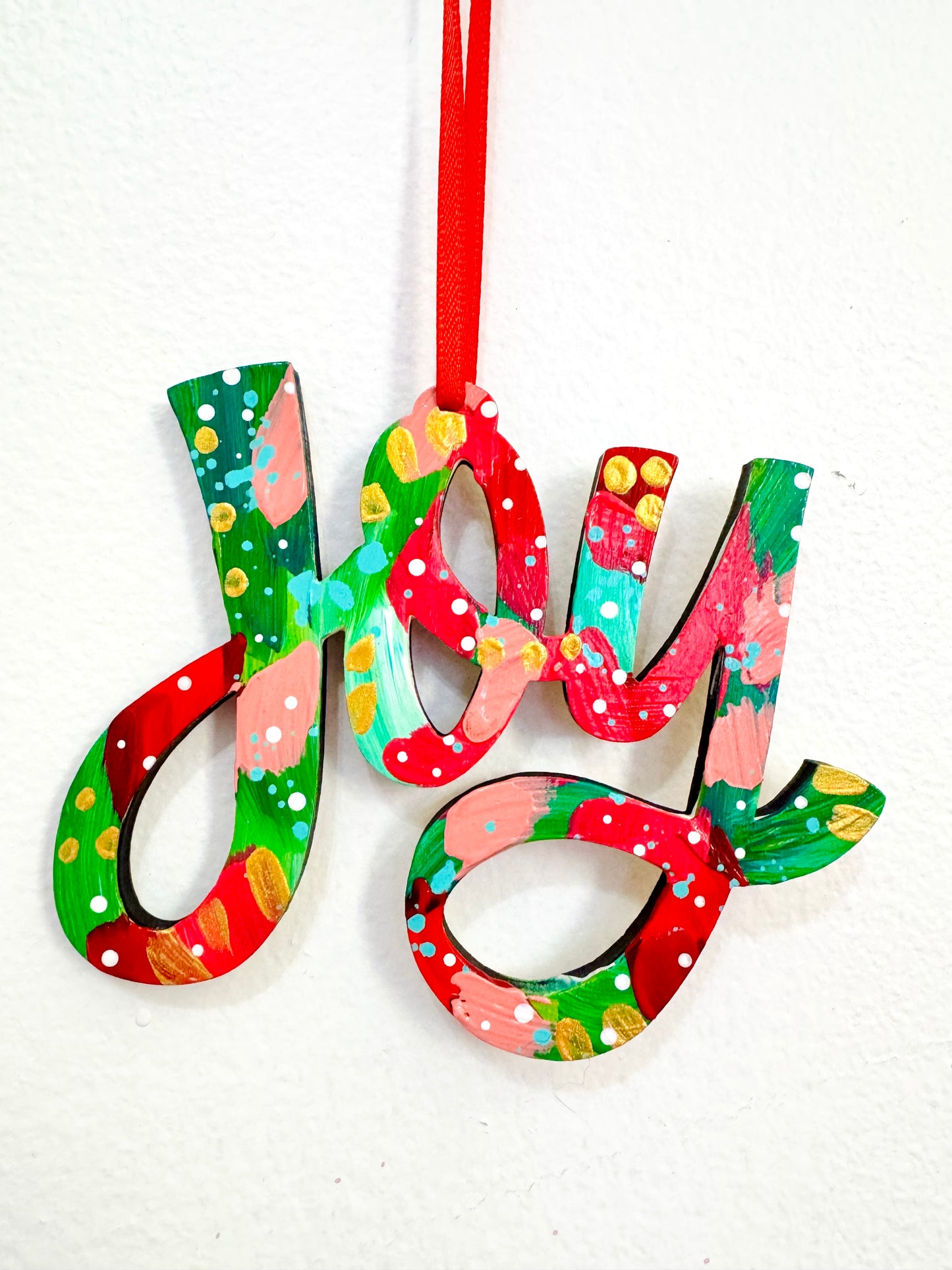 Hand Painted Joy Christmas Ornament 12