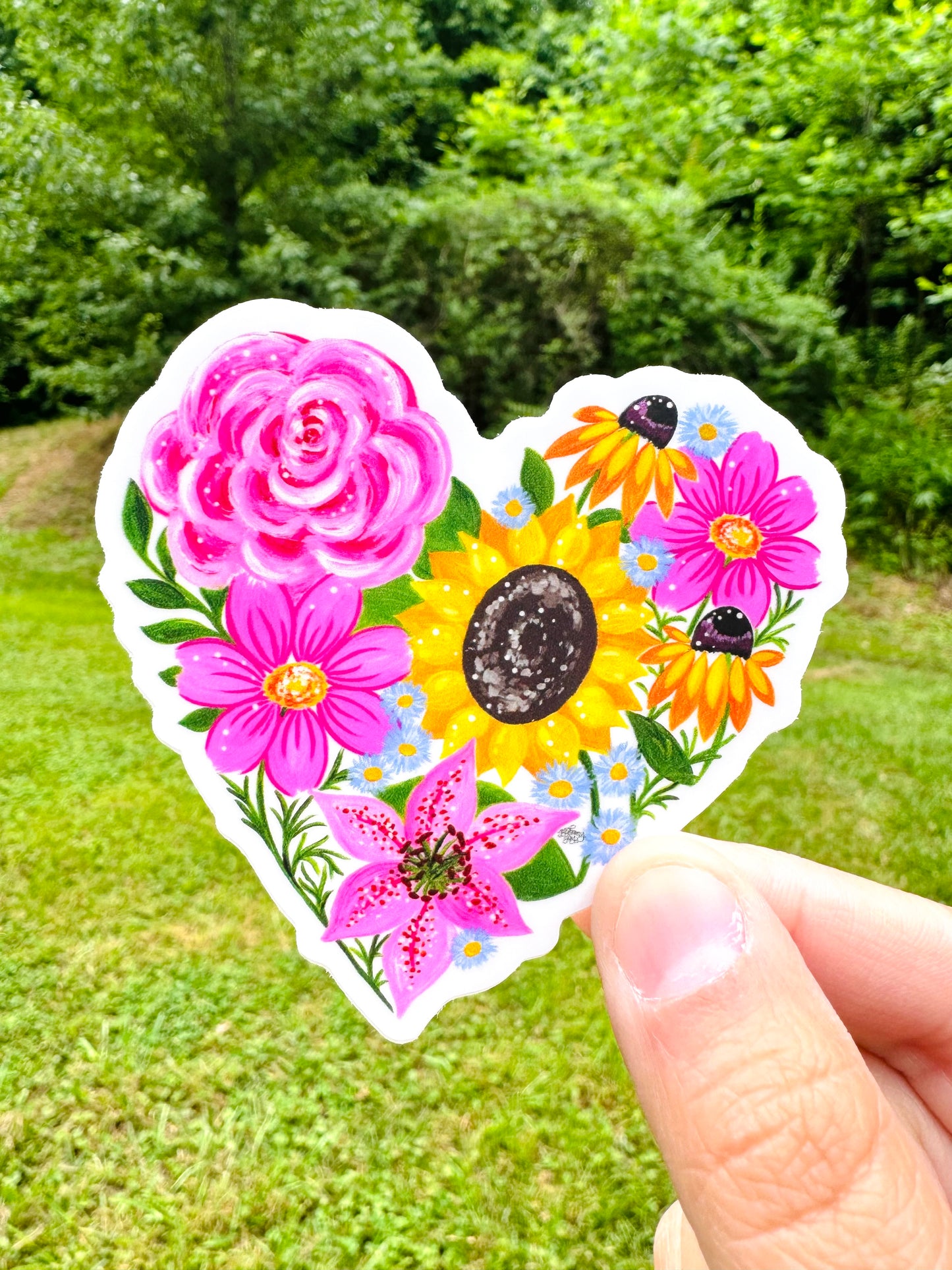 Floral Heart (from my book!) Vinyl June 2024 Sticker of the Month