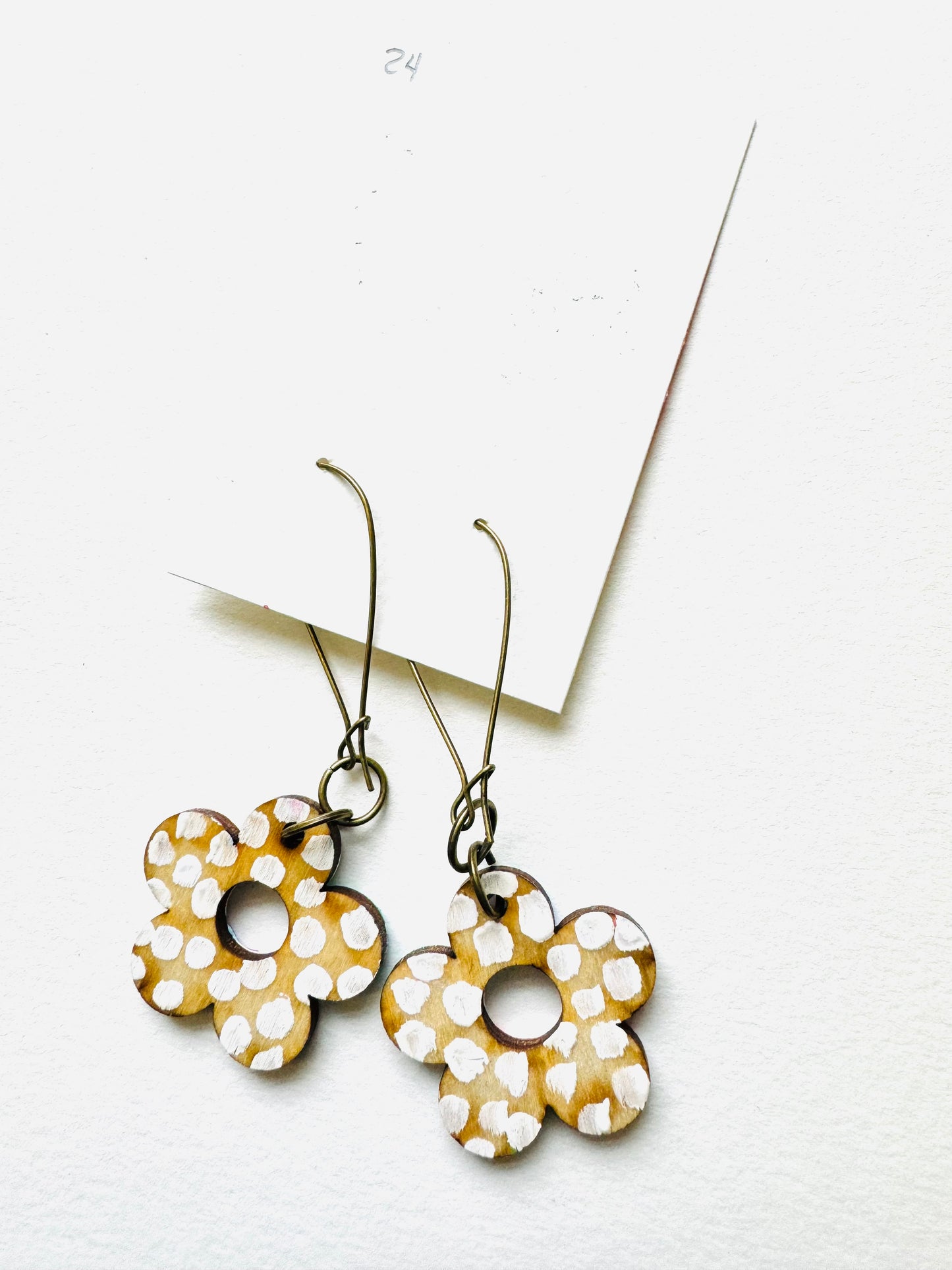 Colorful, Hand Painted 5 Petal Flower Earrings 24