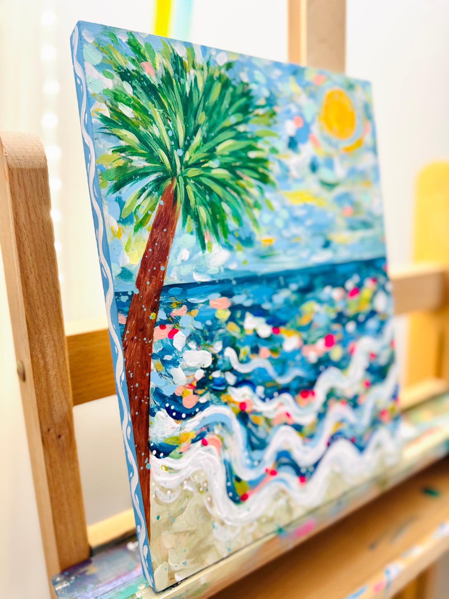 "Coastal Glow" Original Beach Painting on 9x12 inch wood panel