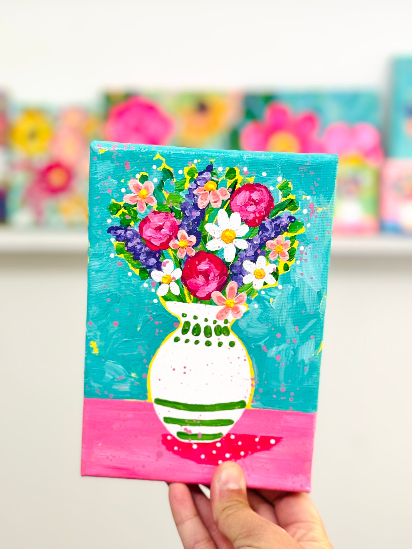 "Bouquet of Dreams" Original Floral Painting on 5x7 inch Canvas
