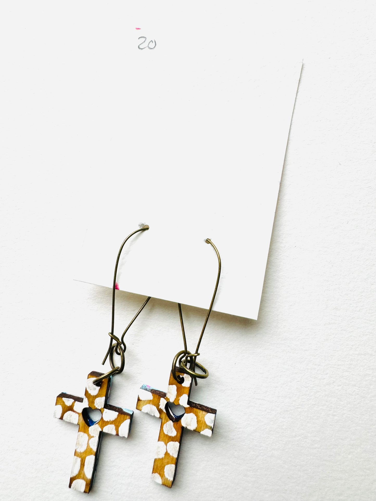 Colorful, Hand Painted Cross Earrings 20