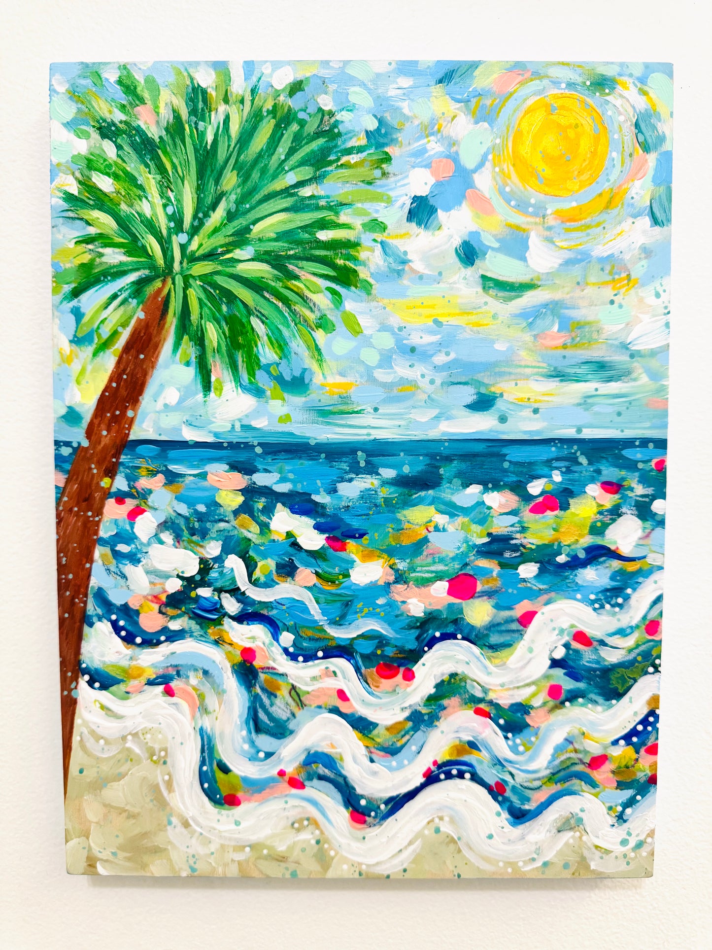 "Coastal Glow" Original Beach Painting on 9x12 inch wood panel