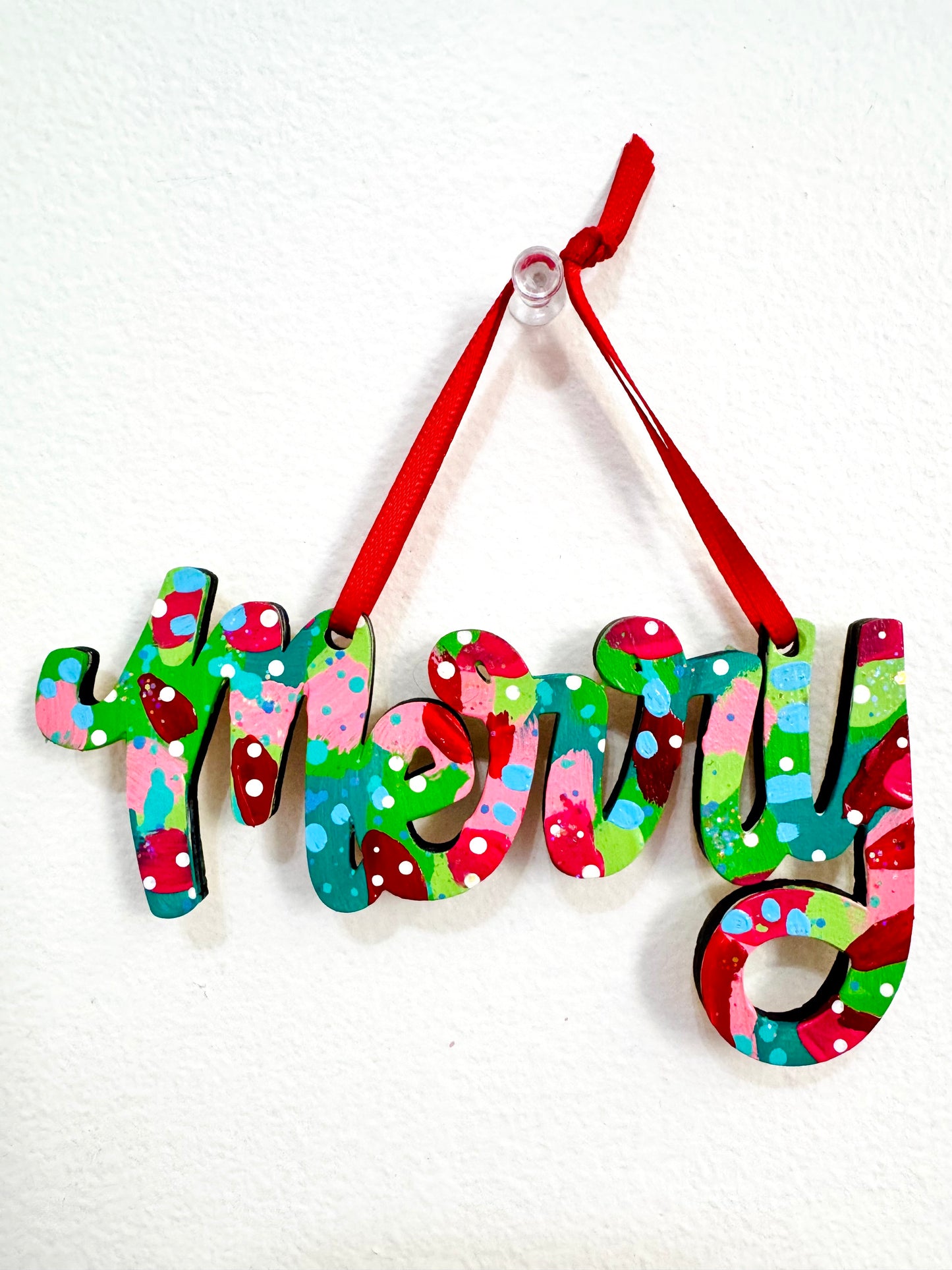 Hand Painted Merry Christmas Ornament 11