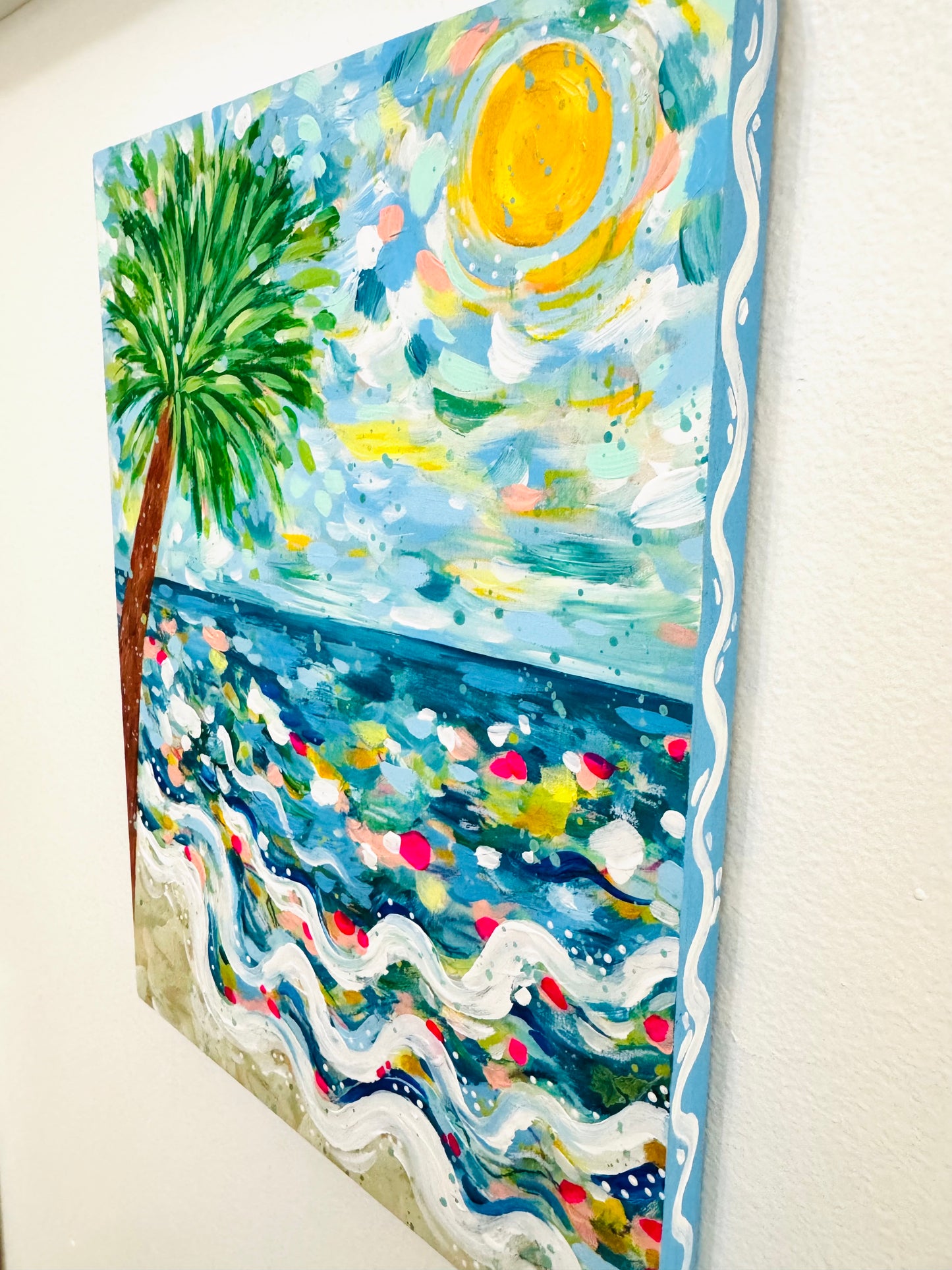 "Coastal Glow" Original Beach Painting on 9x12 inch wood panel