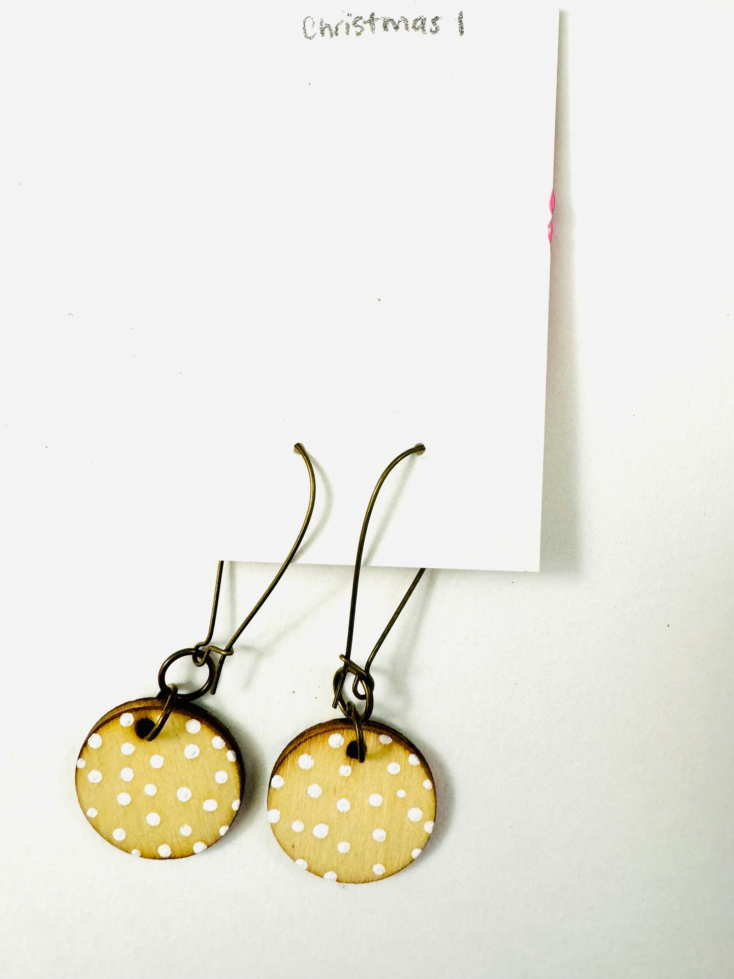 Colorful, Hand Painted Earrings Christmas Colors 1