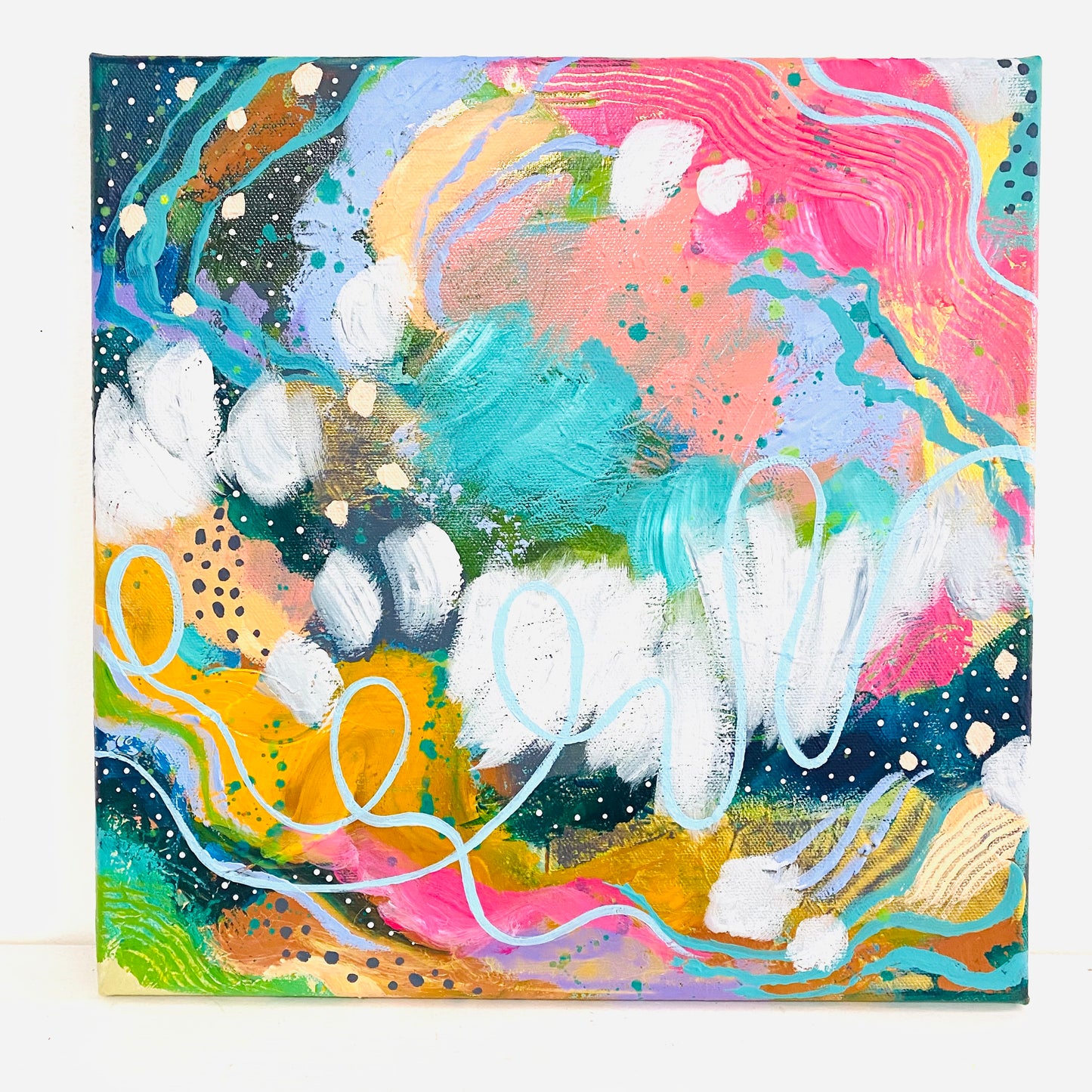 "A New Song" 12x12 inch original abstract painting on canvas
