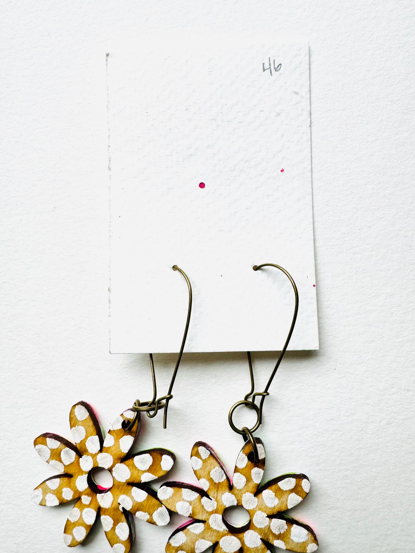 Colorful, Hand Painted Flower Earrings 46