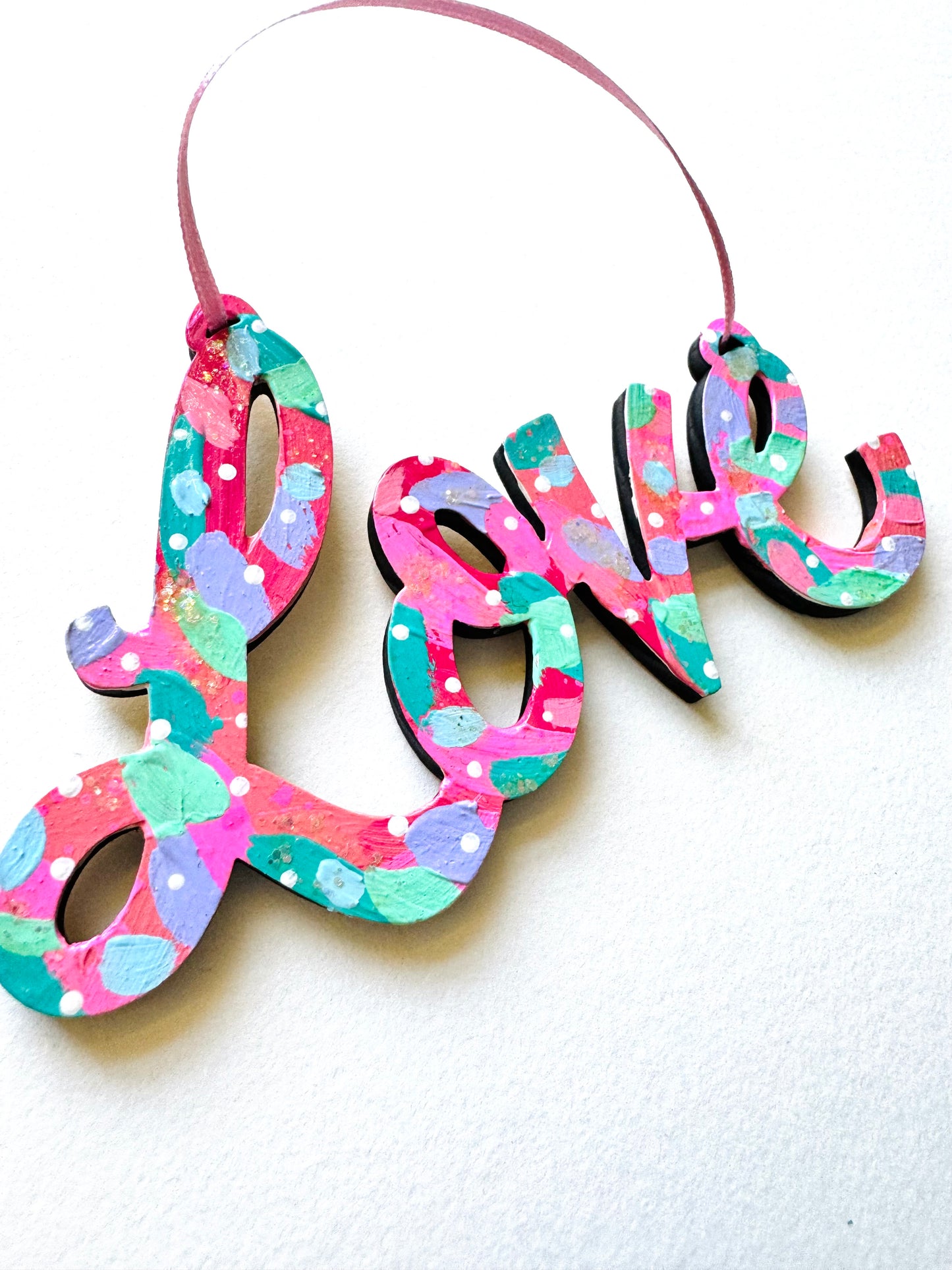 Hand Painted Wooden Love Wall Hanging/Ornament 20