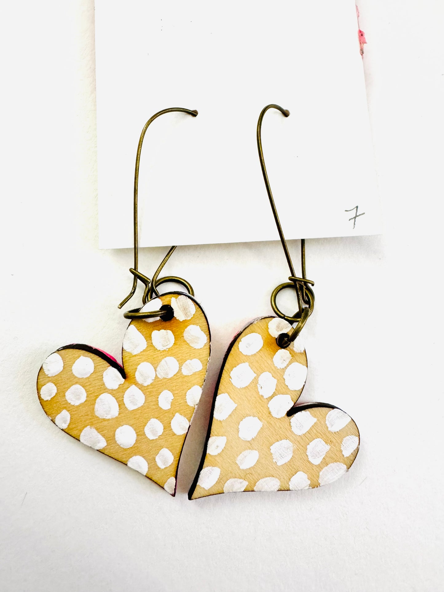 Colorful, Hand Painted, Valentine Heart Shaped Earrings 7