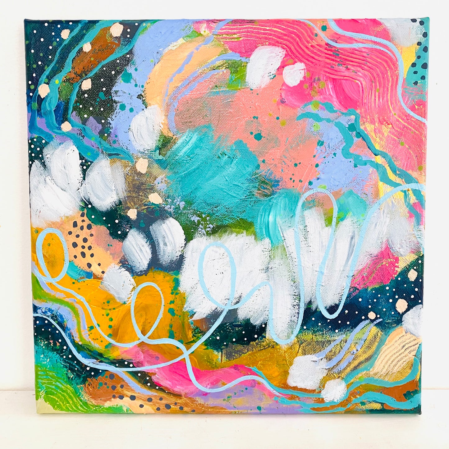 "A New Song" 12x12 inch original abstract painting on canvas