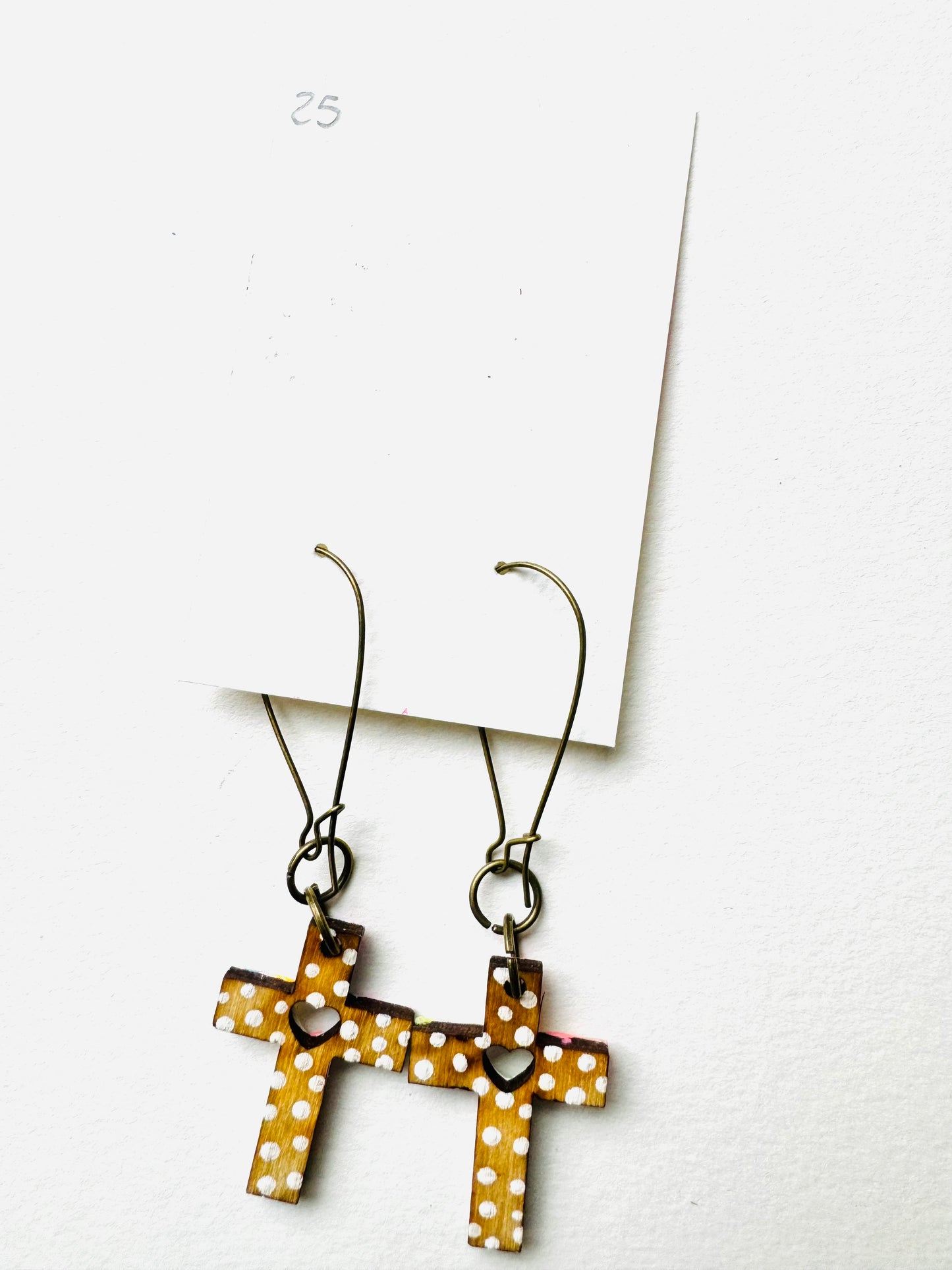 Colorful, Hand Painted Cross Earrings 25