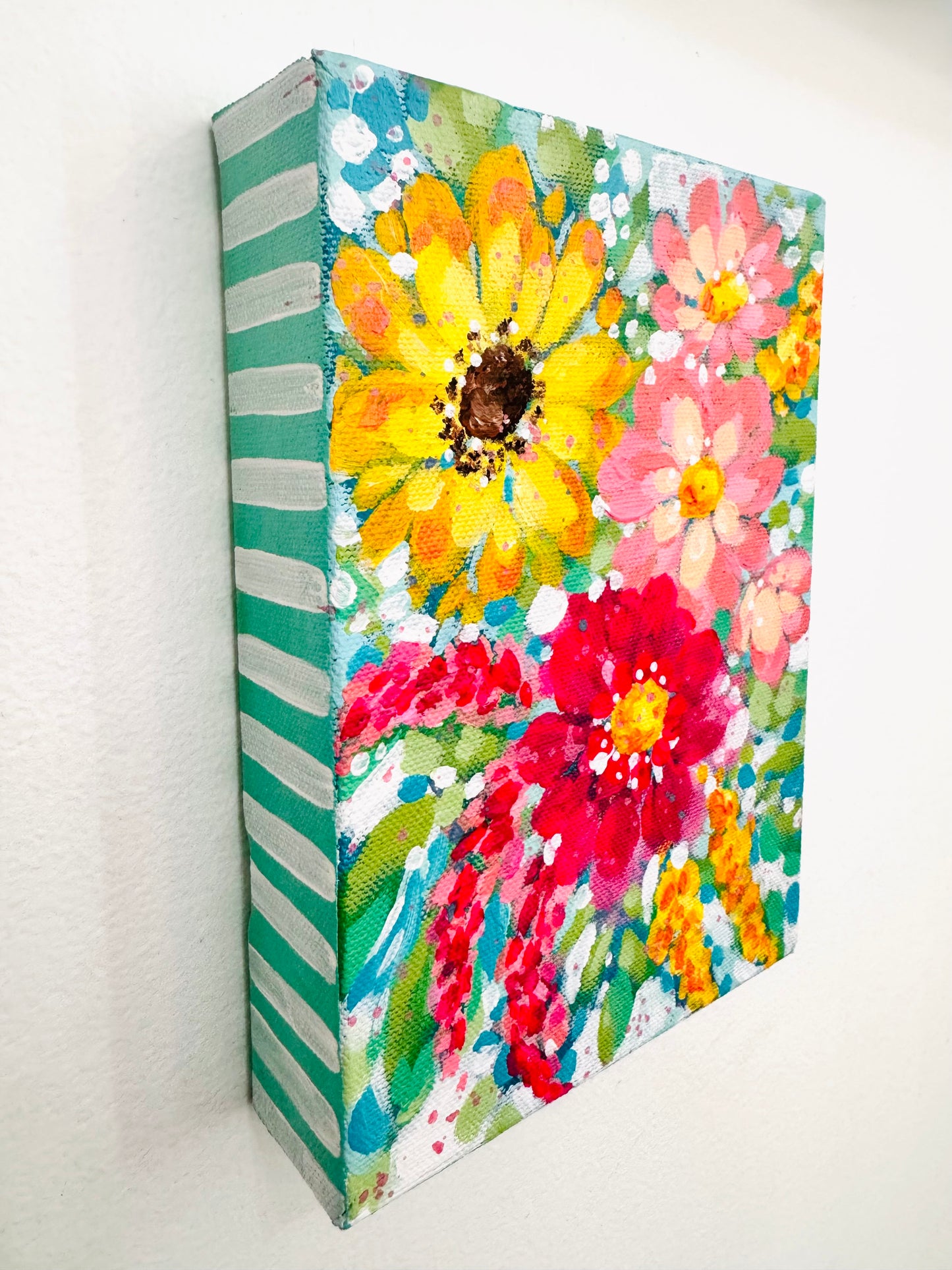 “April in Bloom” Floral Painting on 5x7 inch canvas