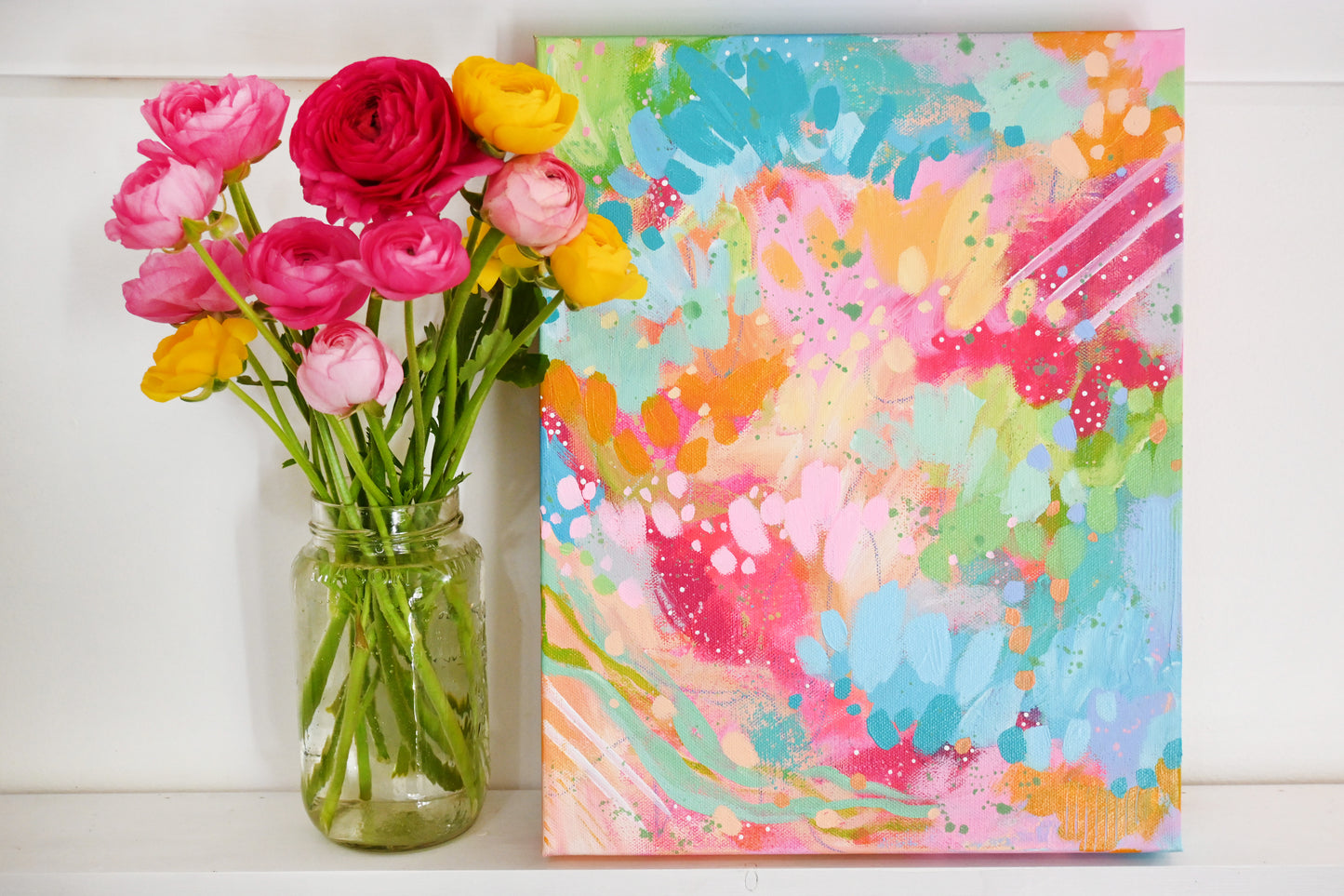 "Dancing Dreams" 11x14 inch original abstract painting on canvas