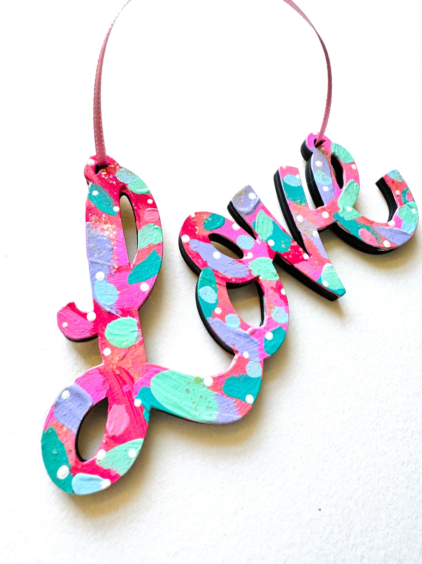 Hand Painted Wooden Love Wall Hanging/Ornament 18