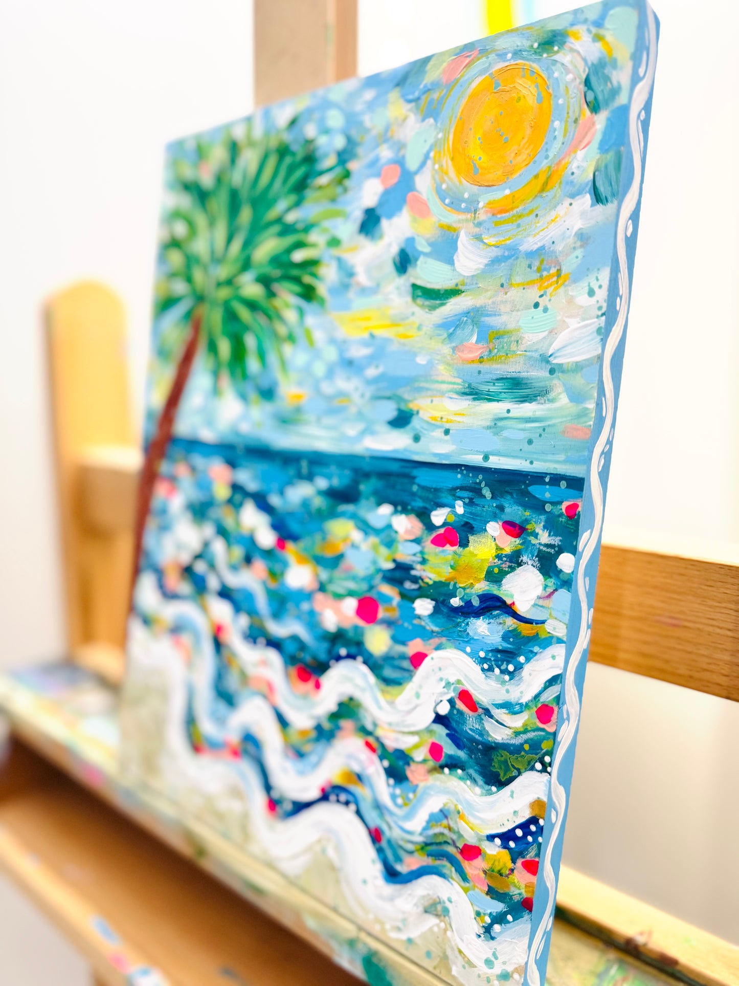 "Coastal Glow" Original Beach Painting on 9x12 inch wood panel