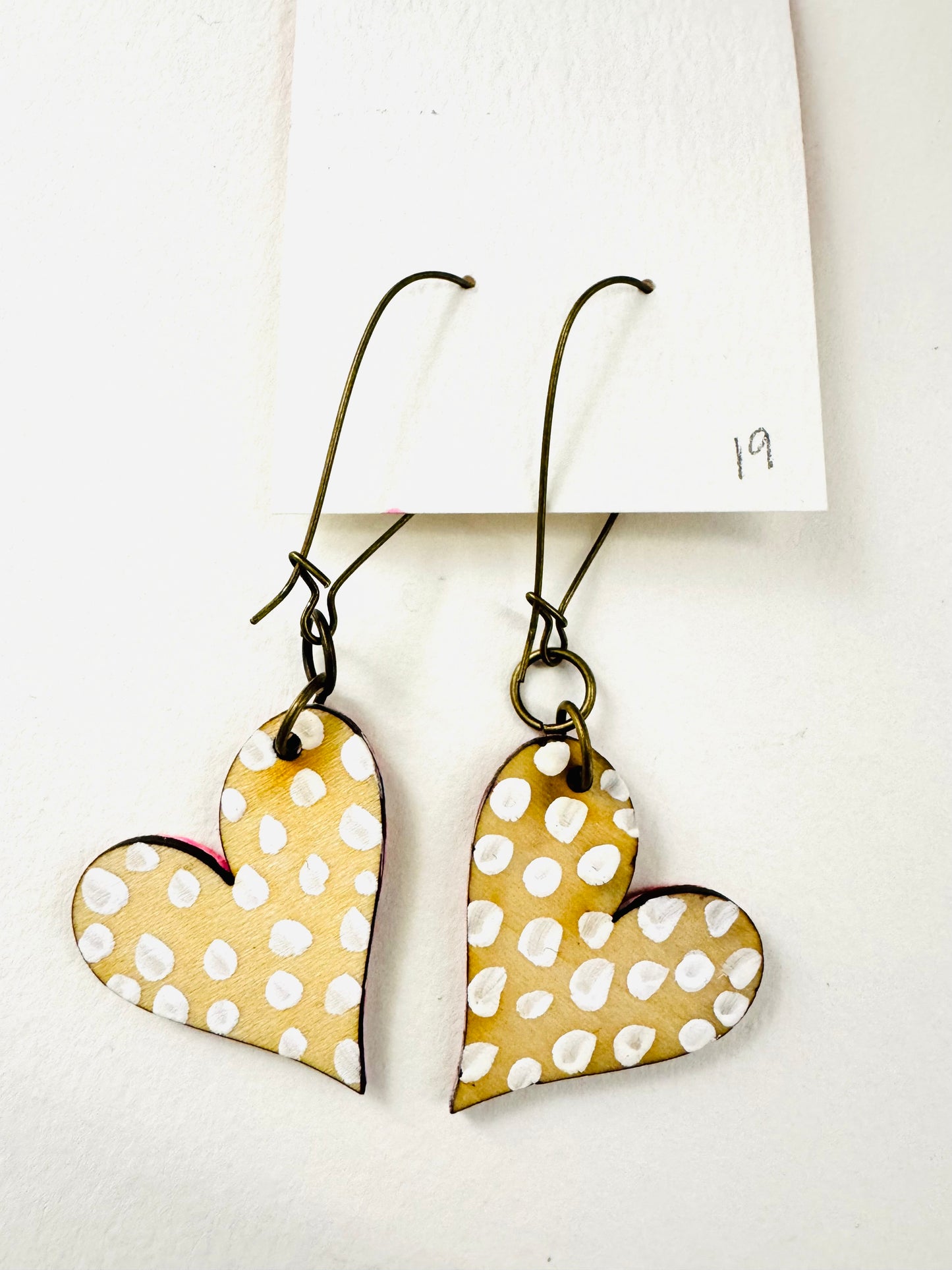 Colorful, Hand Painted, Valentine Heart Shaped Earrings 19