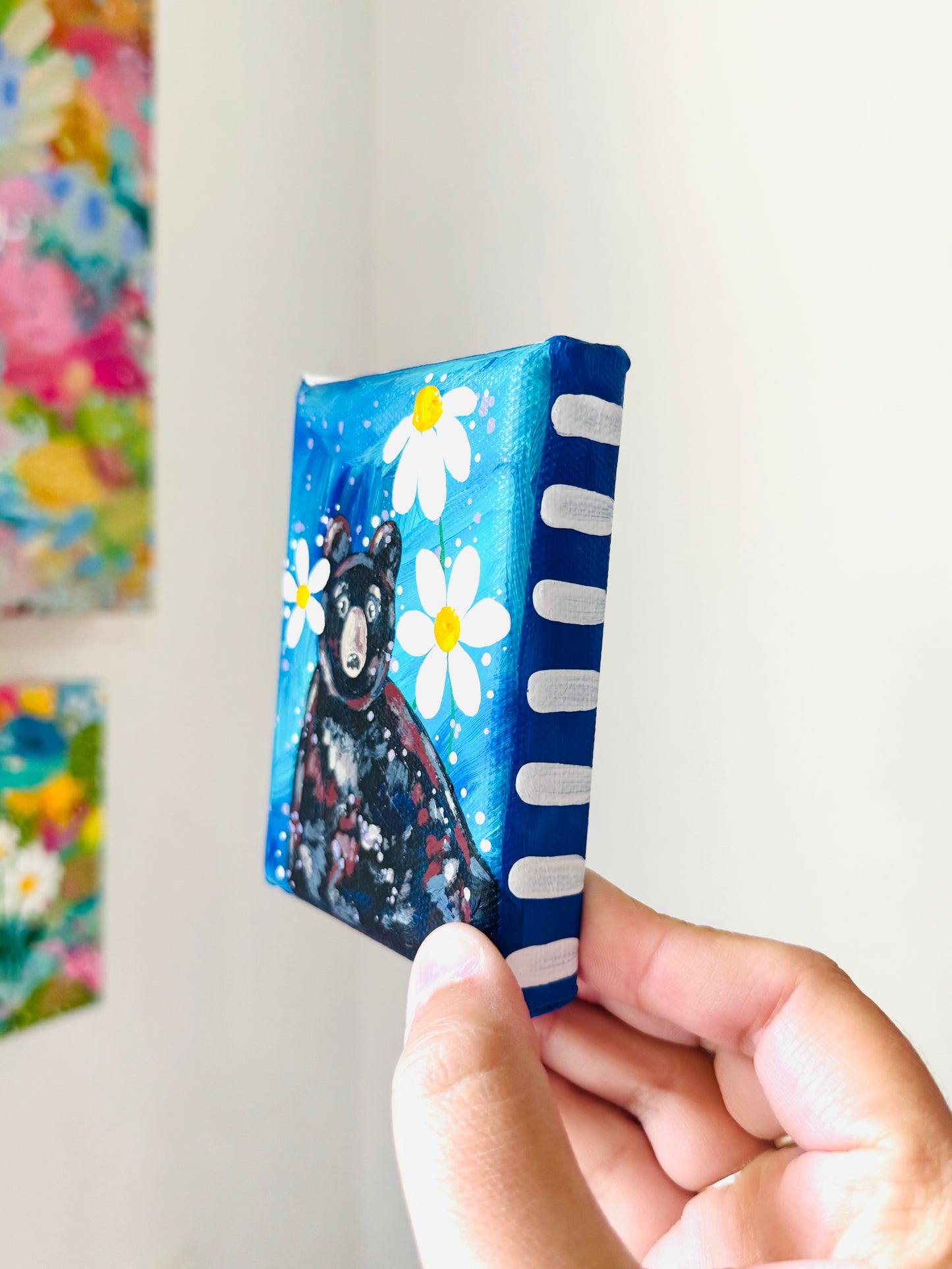 Black Bear Floral Mini Canvas 7