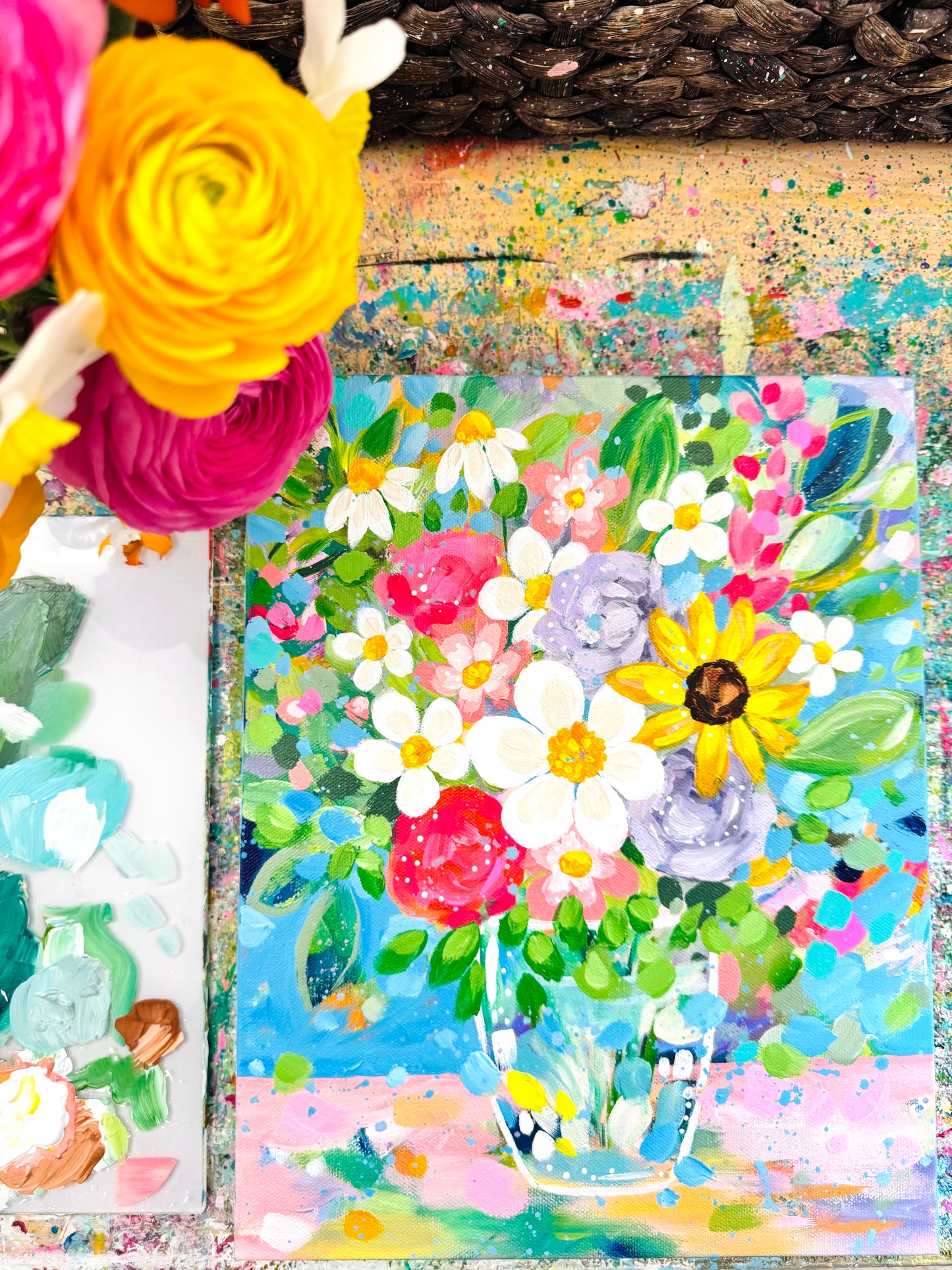 "Mountain Blooms" 11x14 inch original floral painting on canvas