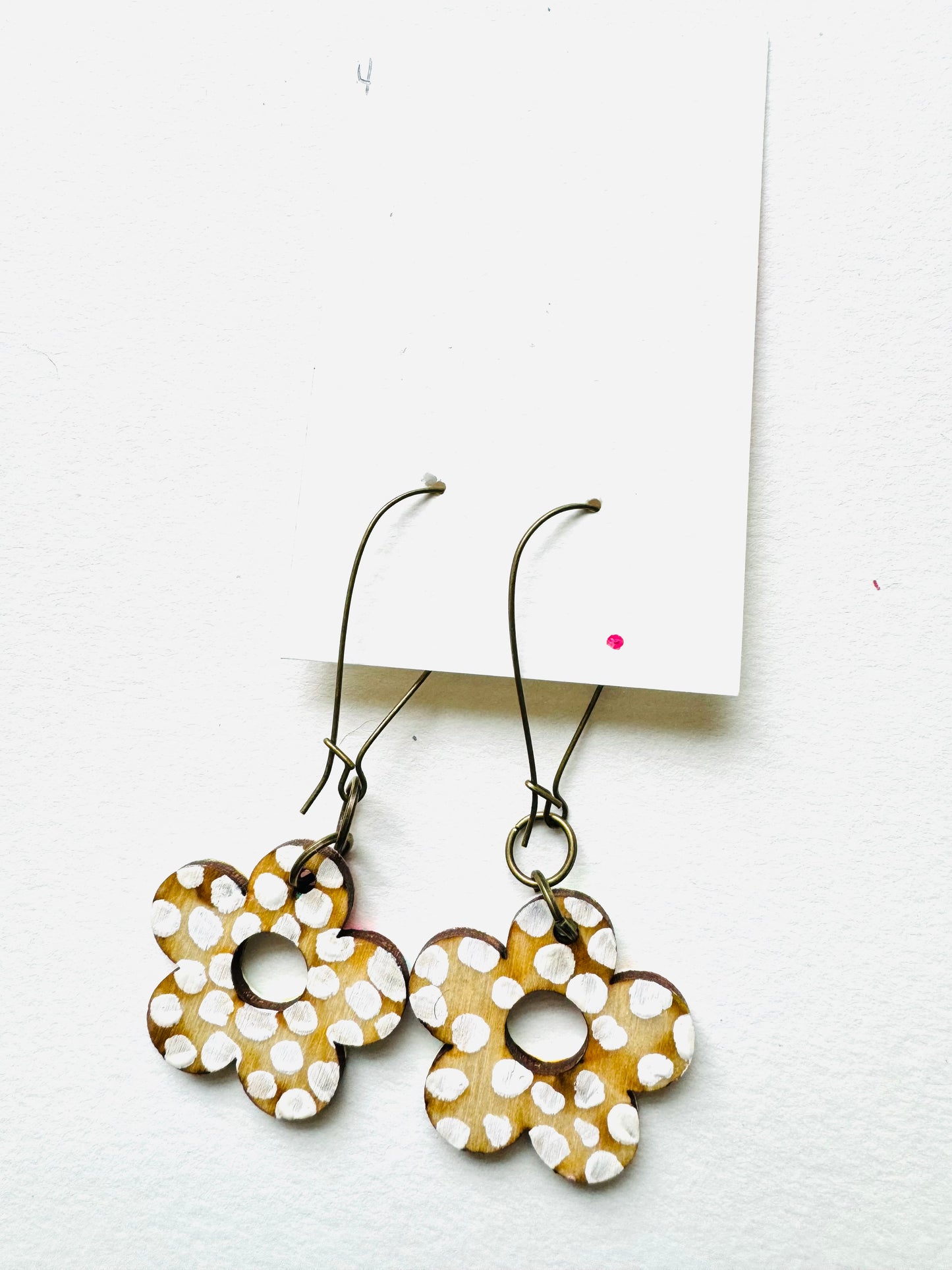 Colorful, Hand Painted 5 Petal Flower Earrings 4