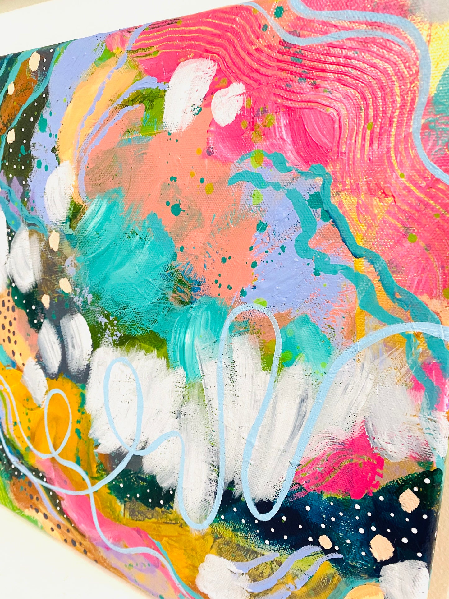"A New Song" 12x12 inch original abstract painting on canvas