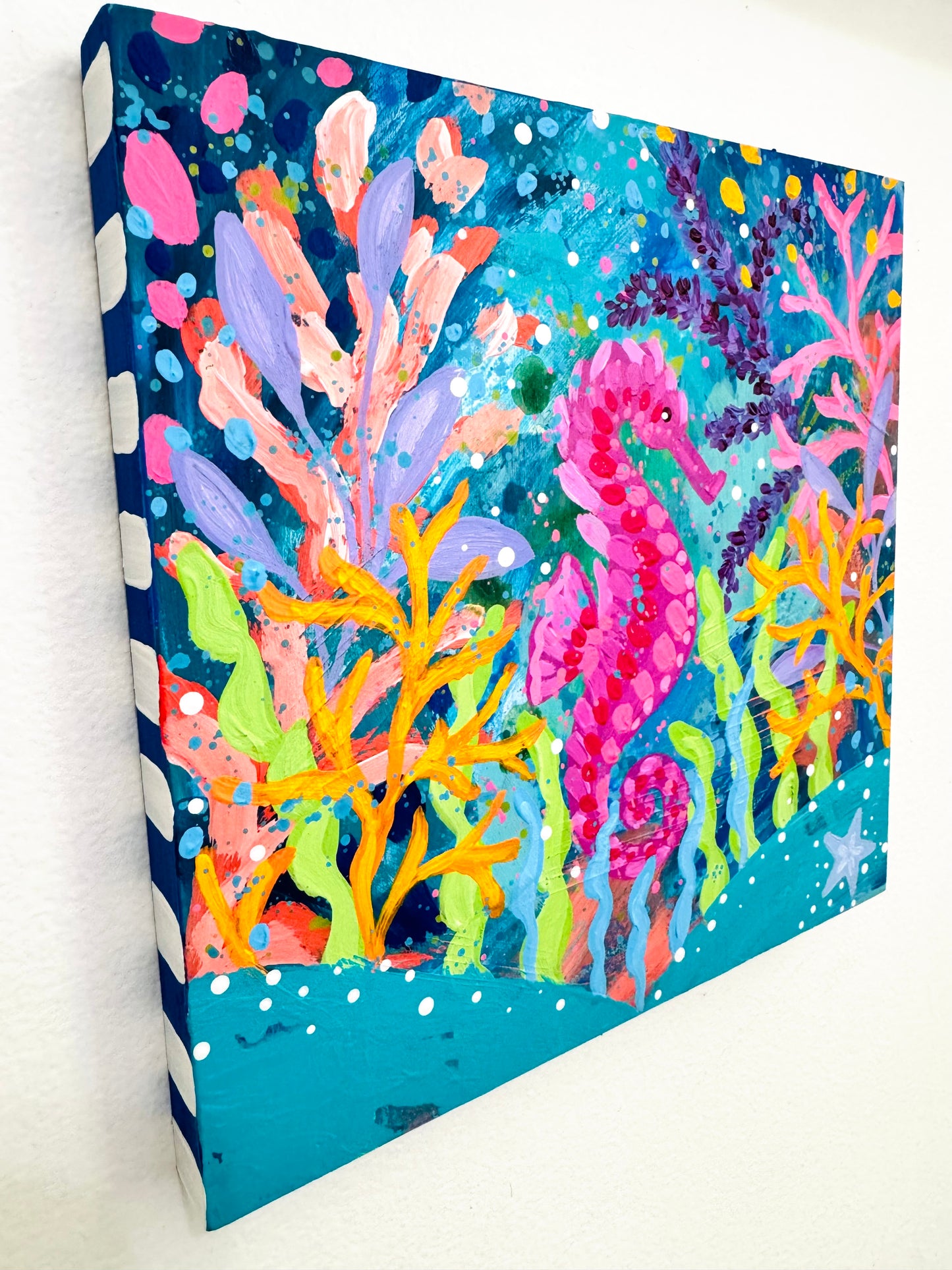 "Ocean Dreams" Original Ocean Painting on 8x8 inch wood panel