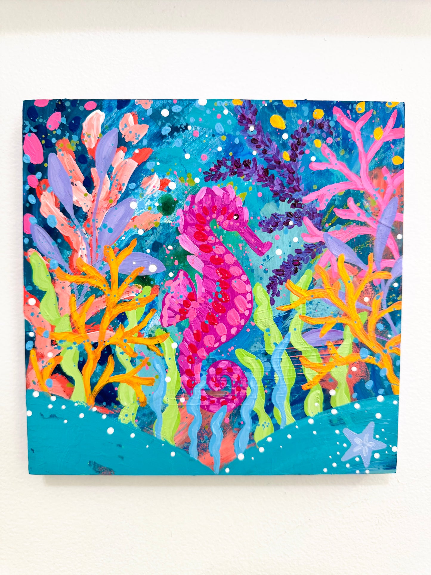 "Ocean Dreams" Original Ocean Painting on 8x8 inch wood panel