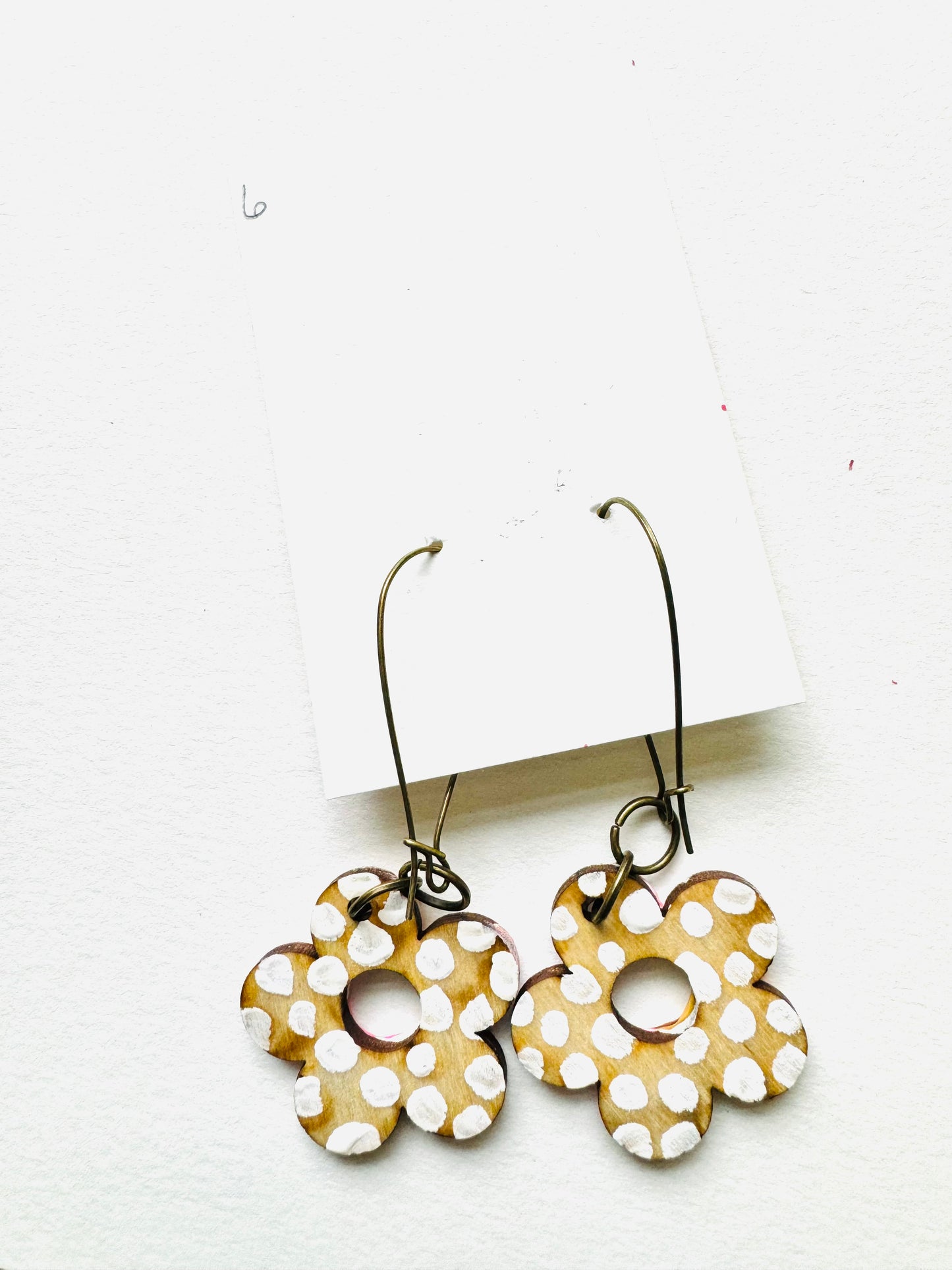 Colorful, Hand Painted 5 Petal Flower Earrings 6