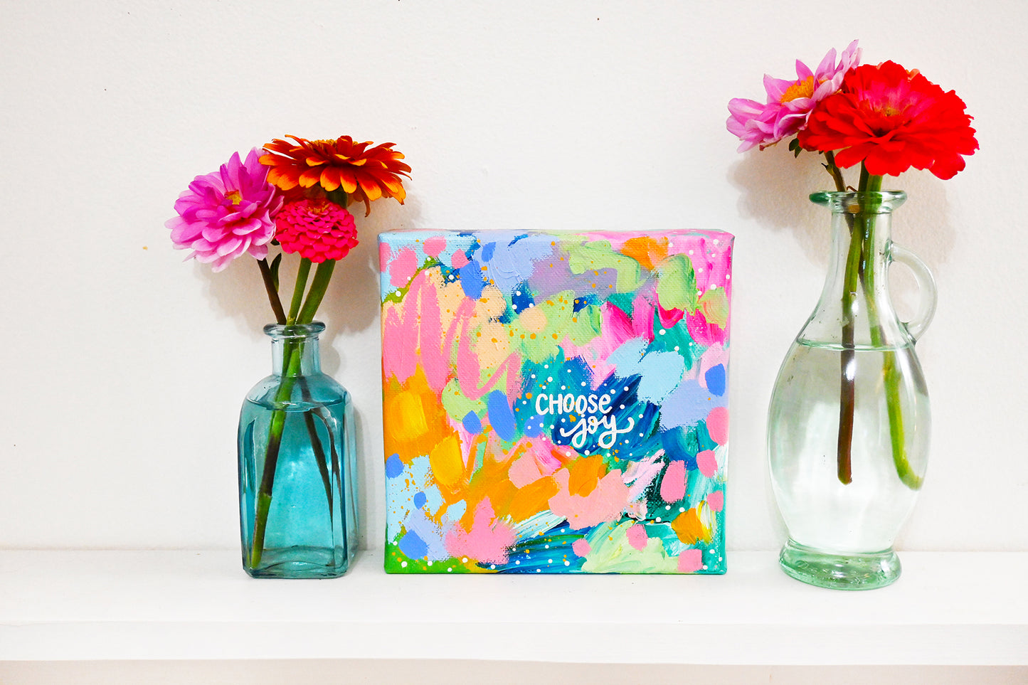 Choose Joy Abstract 6x6 inch original canvas