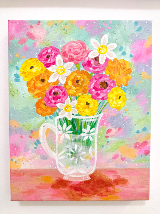 "Spring in Bloom" 11x14 inch original floral painting on canvas