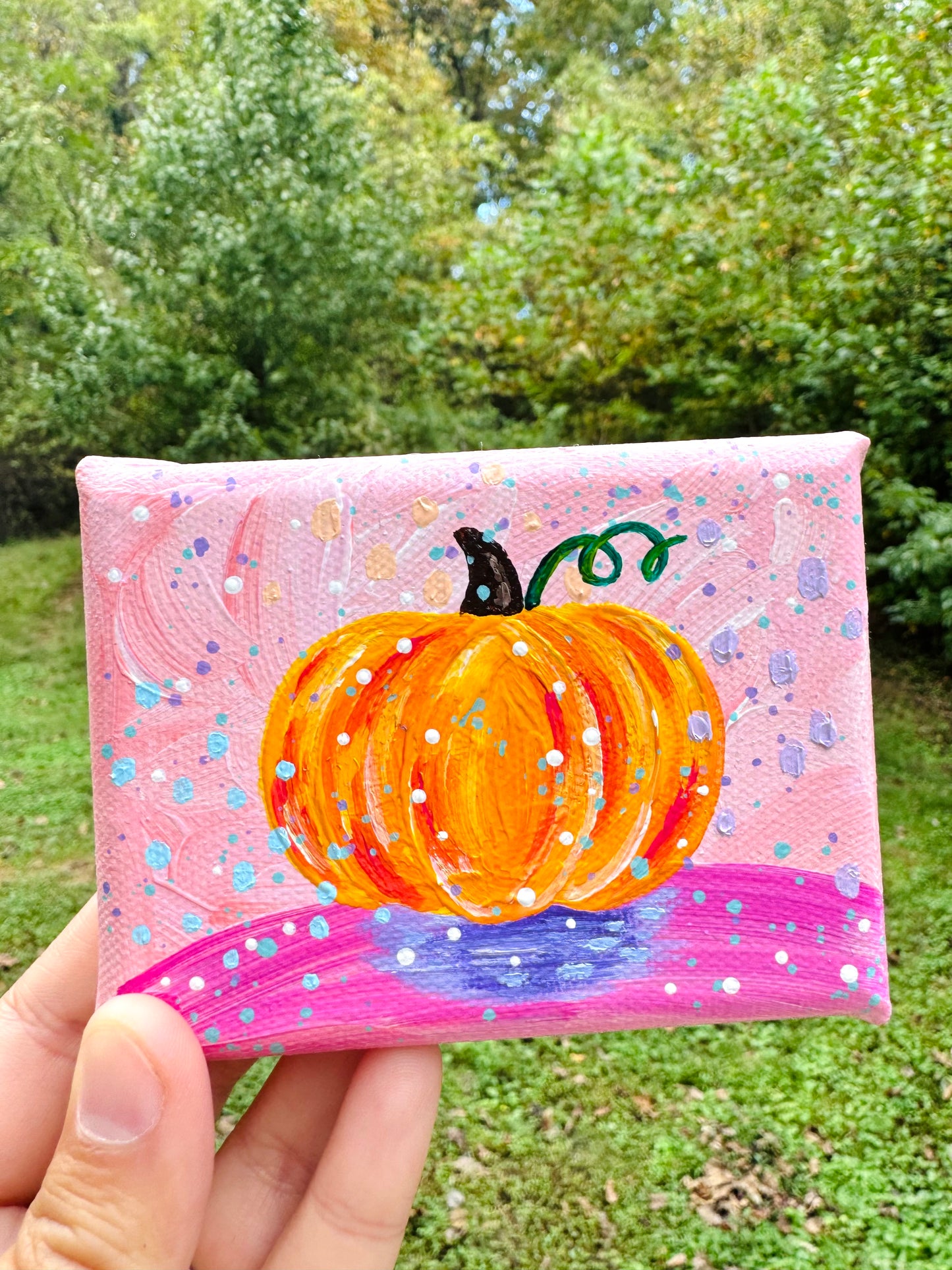 Pumpkin Mini Canvas Pink 1