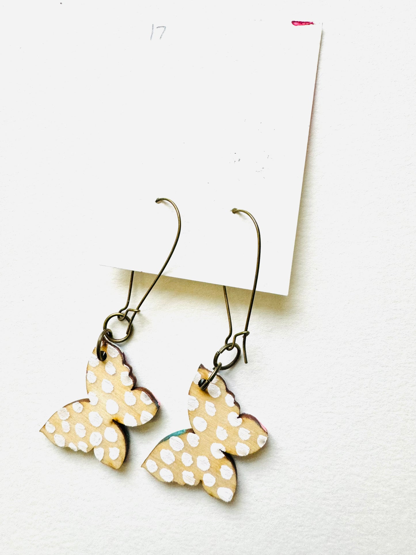 Colorful, Hand Painted Butterfly Earrings 17