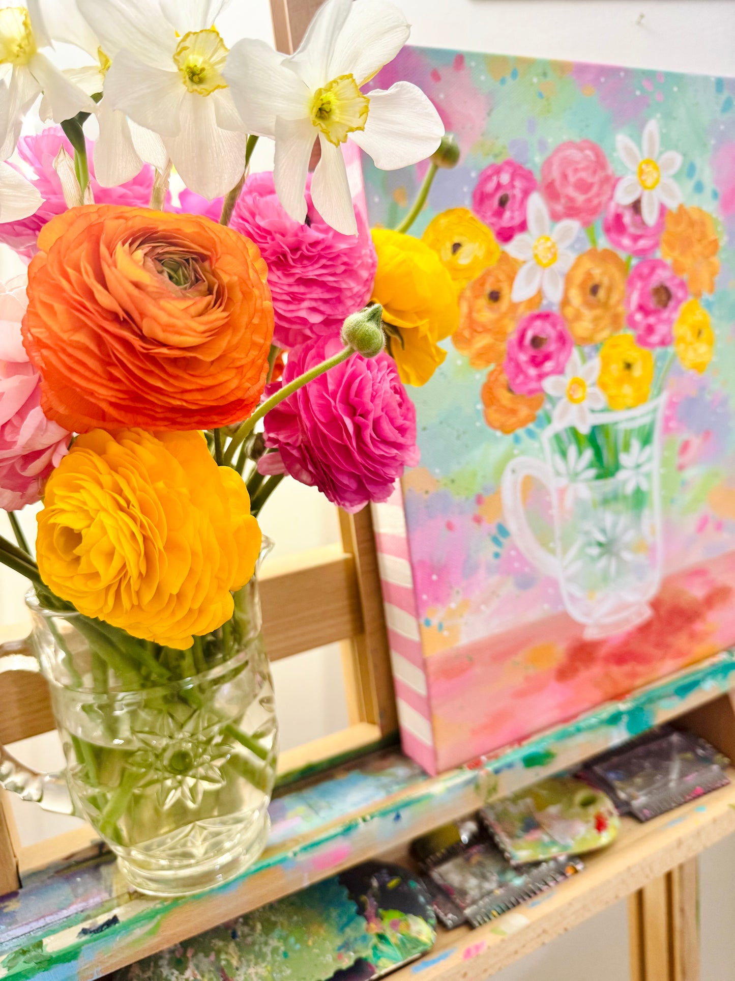 "Spring in Bloom" 11x14 inch original floral painting on canvas