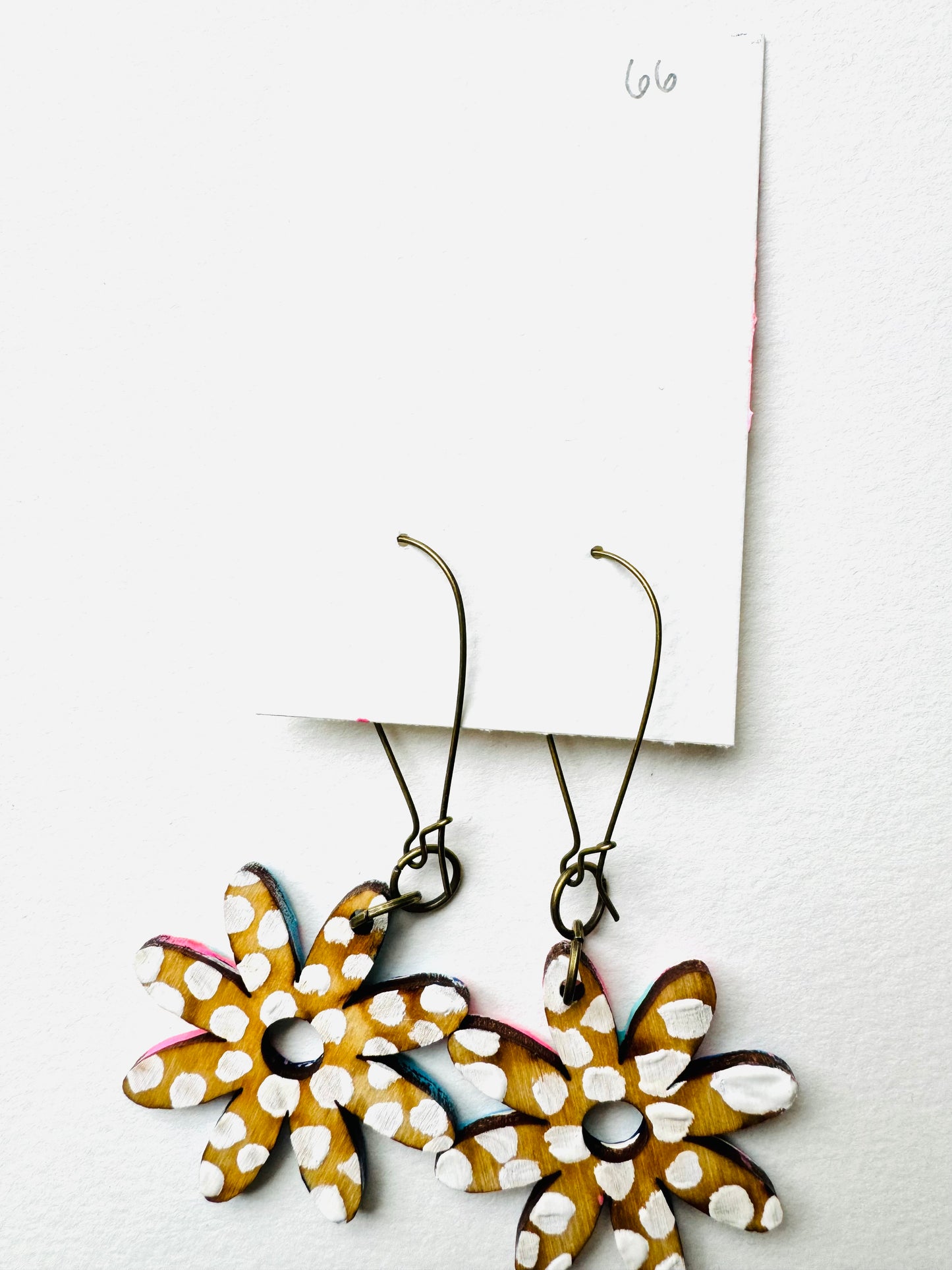 Colorful, Hand Painted Flower Earrings 66