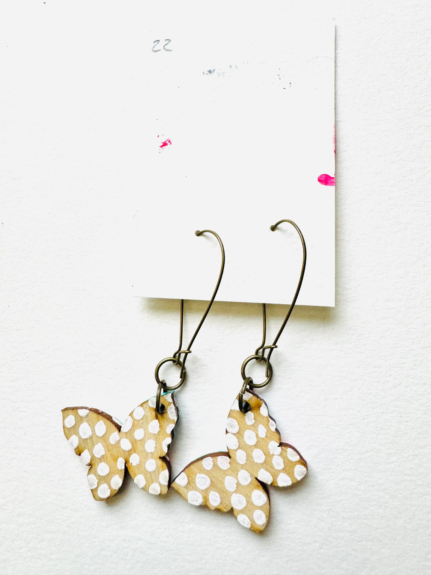 Colorful, Hand Painted Butterfly Earrings 22