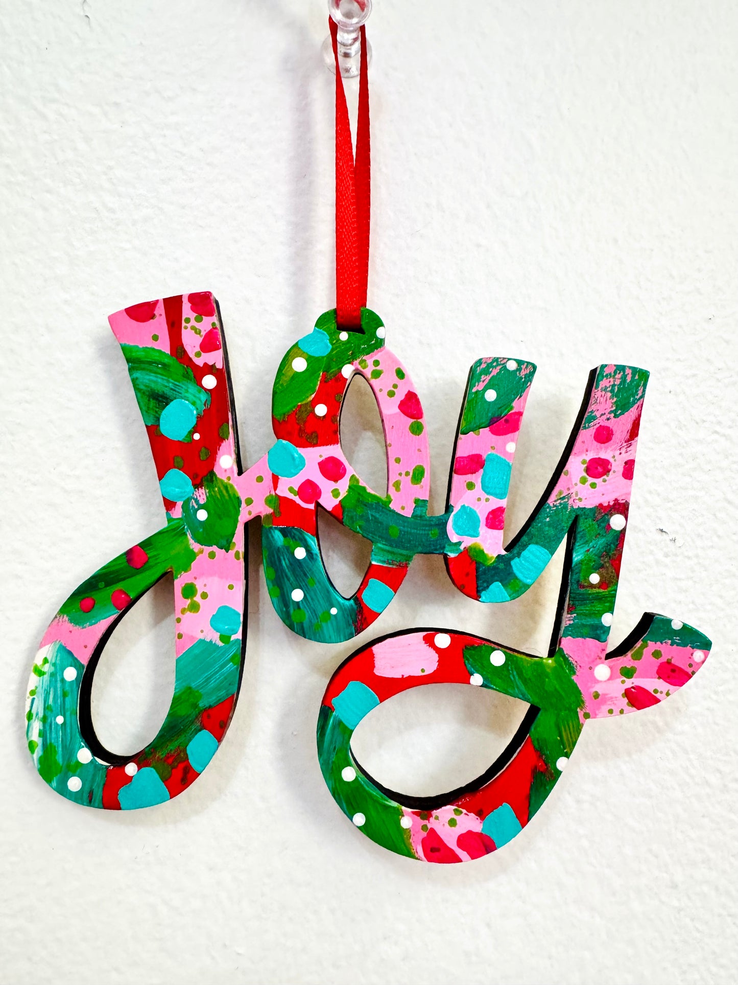 Hand Painted Joy Christmas Ornament 18
