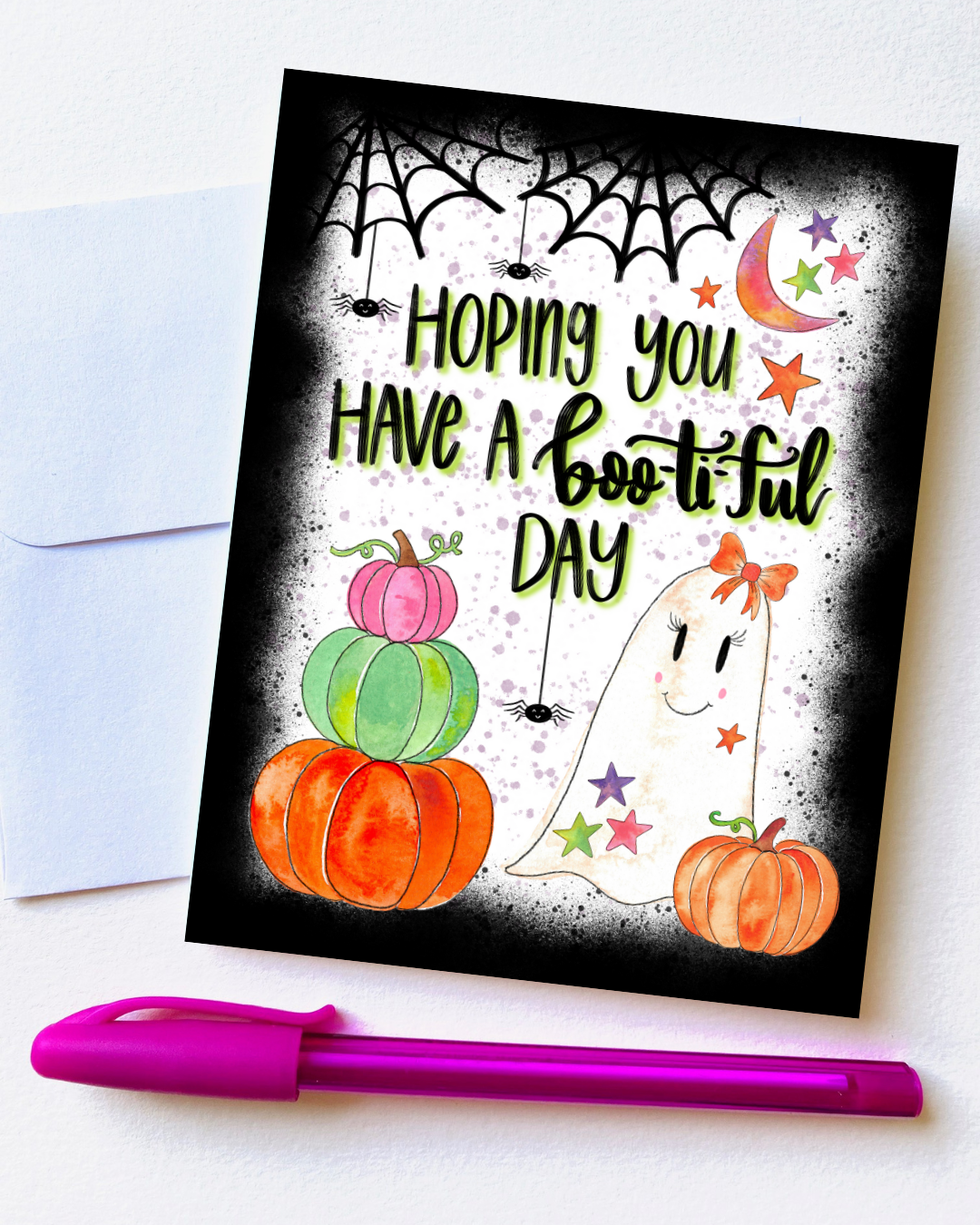 "Hoping you have a Boo-ti-ful Day" Card with Envelope