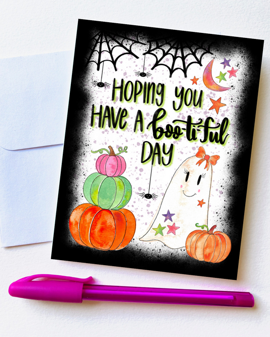 "Hoping you have a Boo-ti-ful Day" Card with Envelope