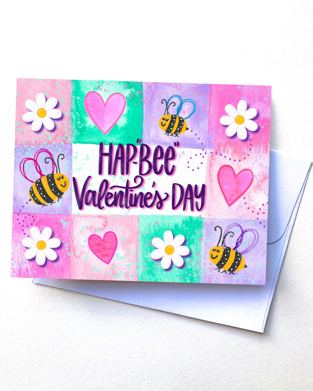 "Hap-Bee Valentines Day" Card with Envelope